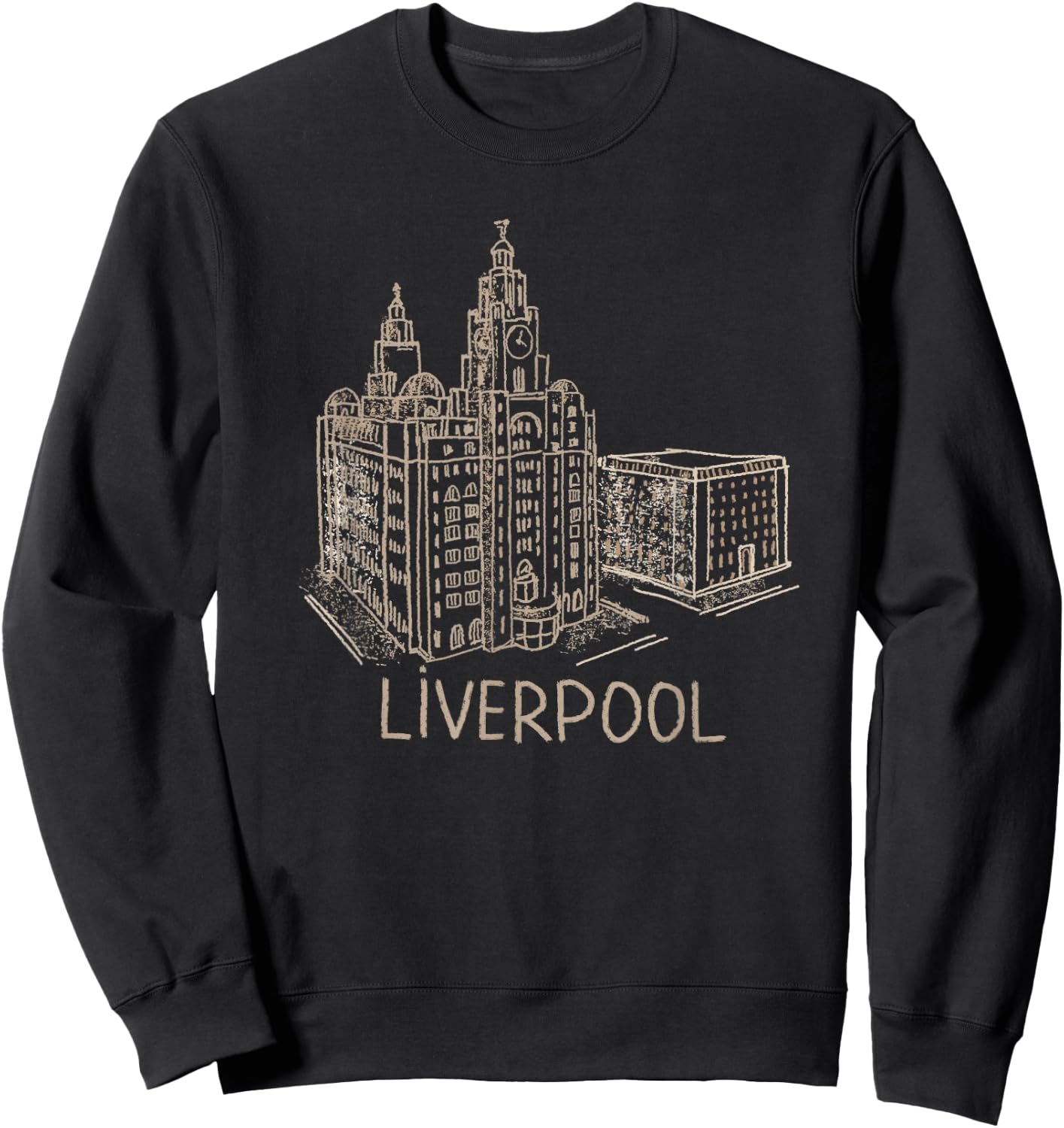 Liverpool England Travel Souvenir City Landmark Gift Sweatshirt - Sweatshirt | Black