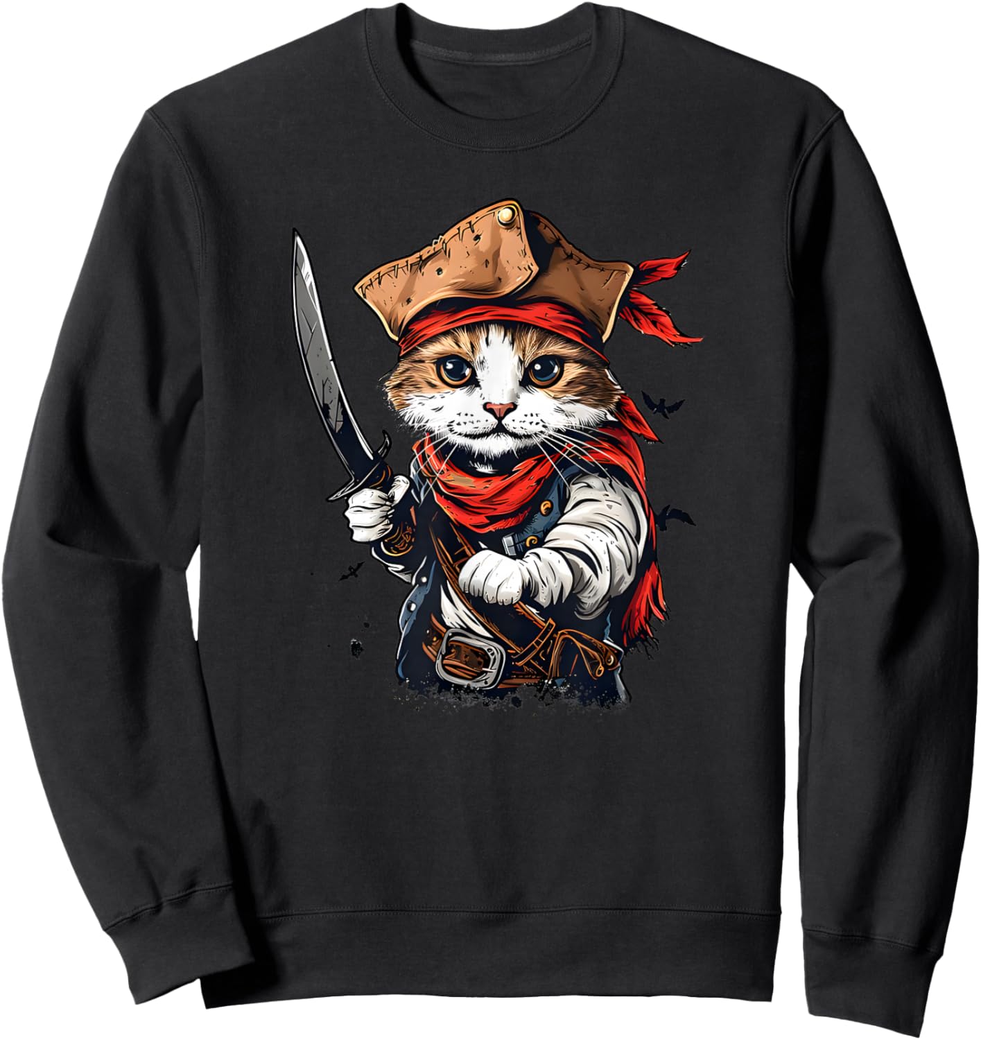 Swashbuckling Pirate Cat Voyage - Unleash Your Kitty's Inner Men Women Kids Sweatshirt - Sweatshirt | Black