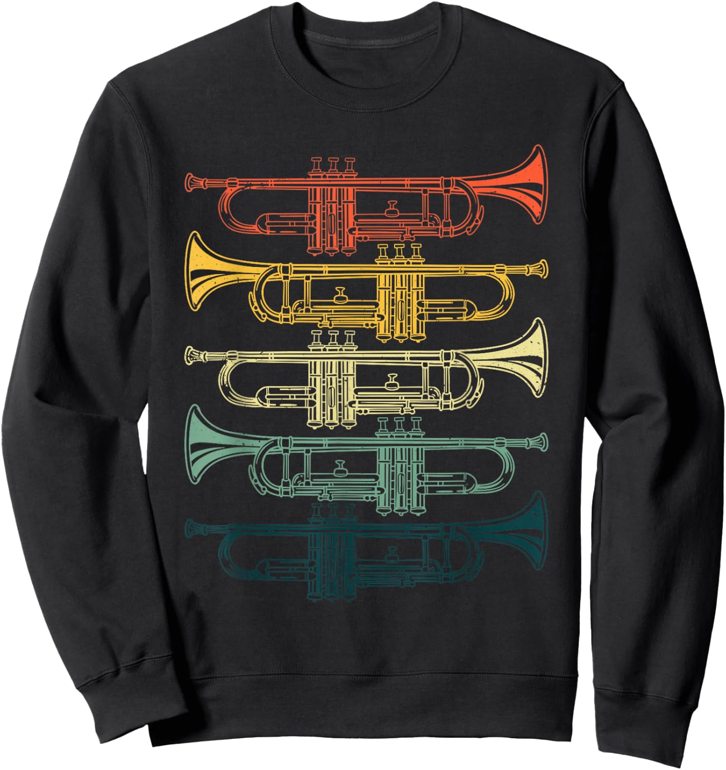 Cool Trumpet Women Marching Band Musician Jazz Music Sweatshirt - Sweatshirt | Black