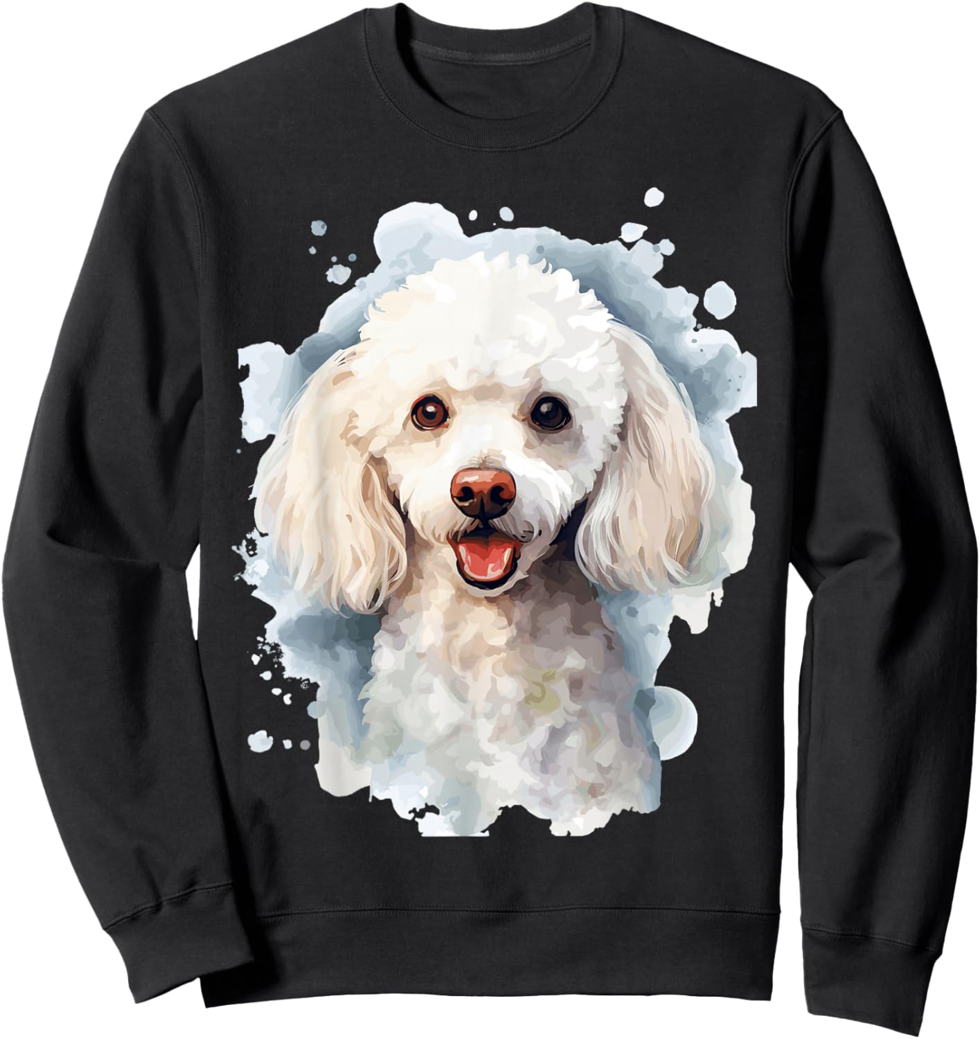 White Poodle Lovers Design Pop Art White Poodle Sweatshirt - Sweatshirt | Black