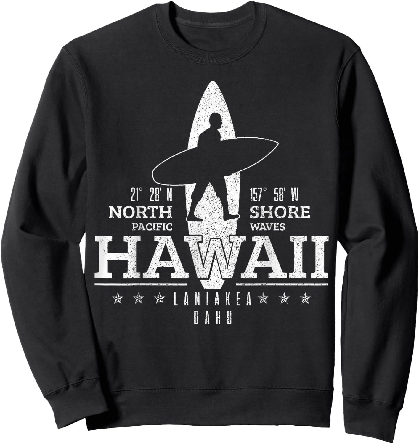 Hawaii Surfing Uaho Beach North Shore Surf Surfer Gift Sweatshirt - Sweatshirt | Black