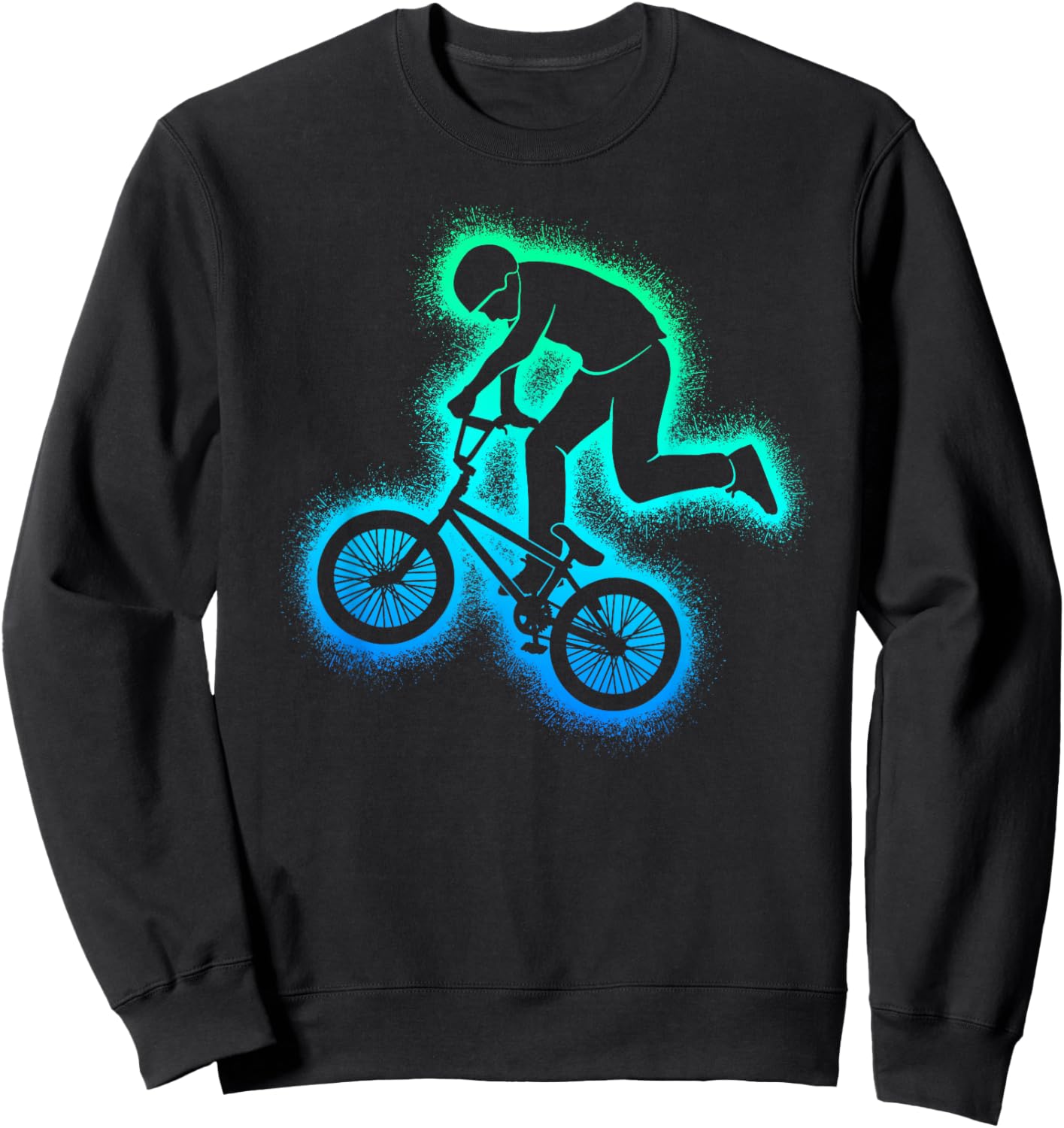 BMX Bicycle Tricks Men Boys BMX Bike Sweatshirt - Sweatshirt | Black