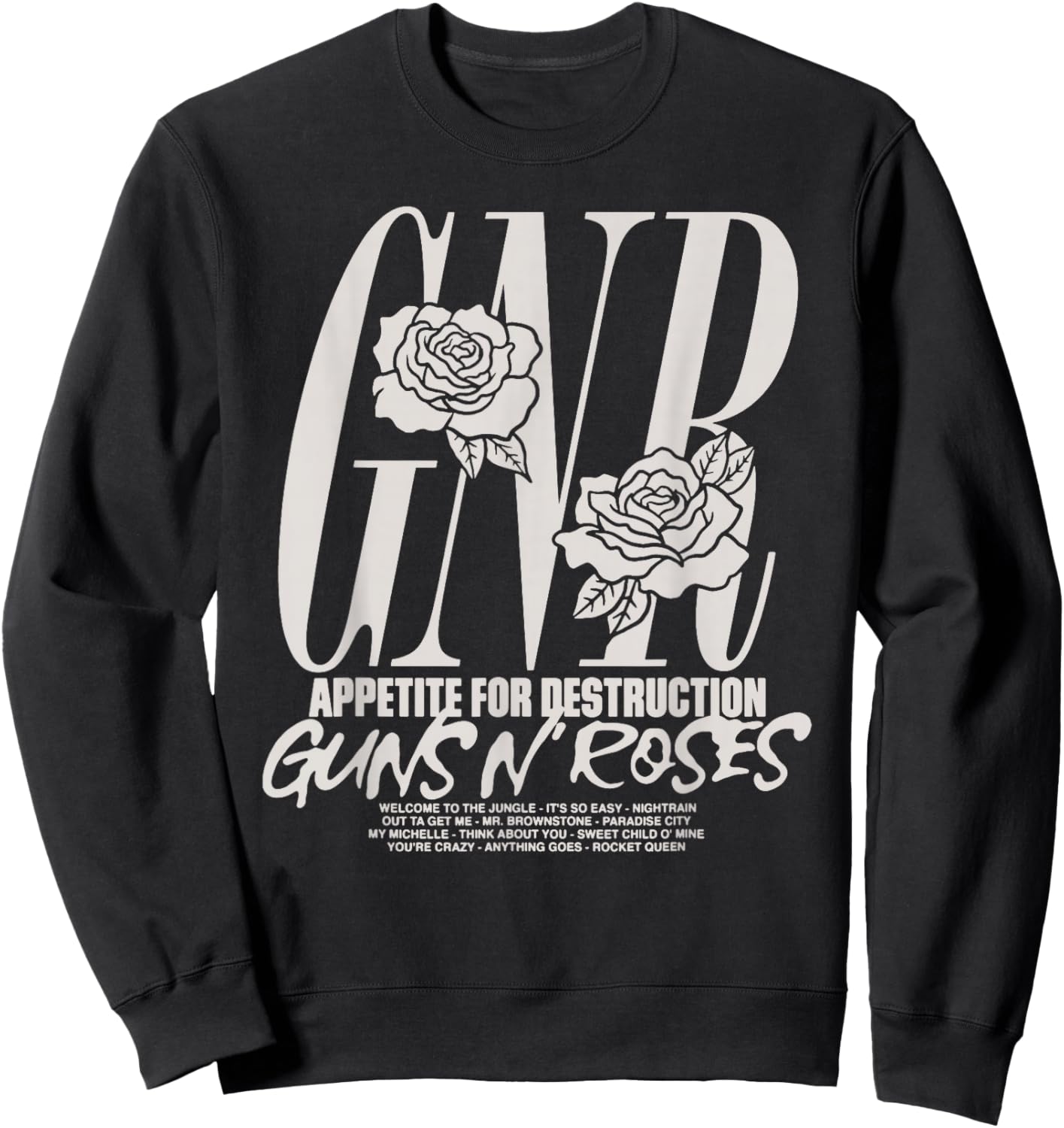 Official Guns N' Roses Appetite Tracks Sweatshirt - Sweatshirt | Black