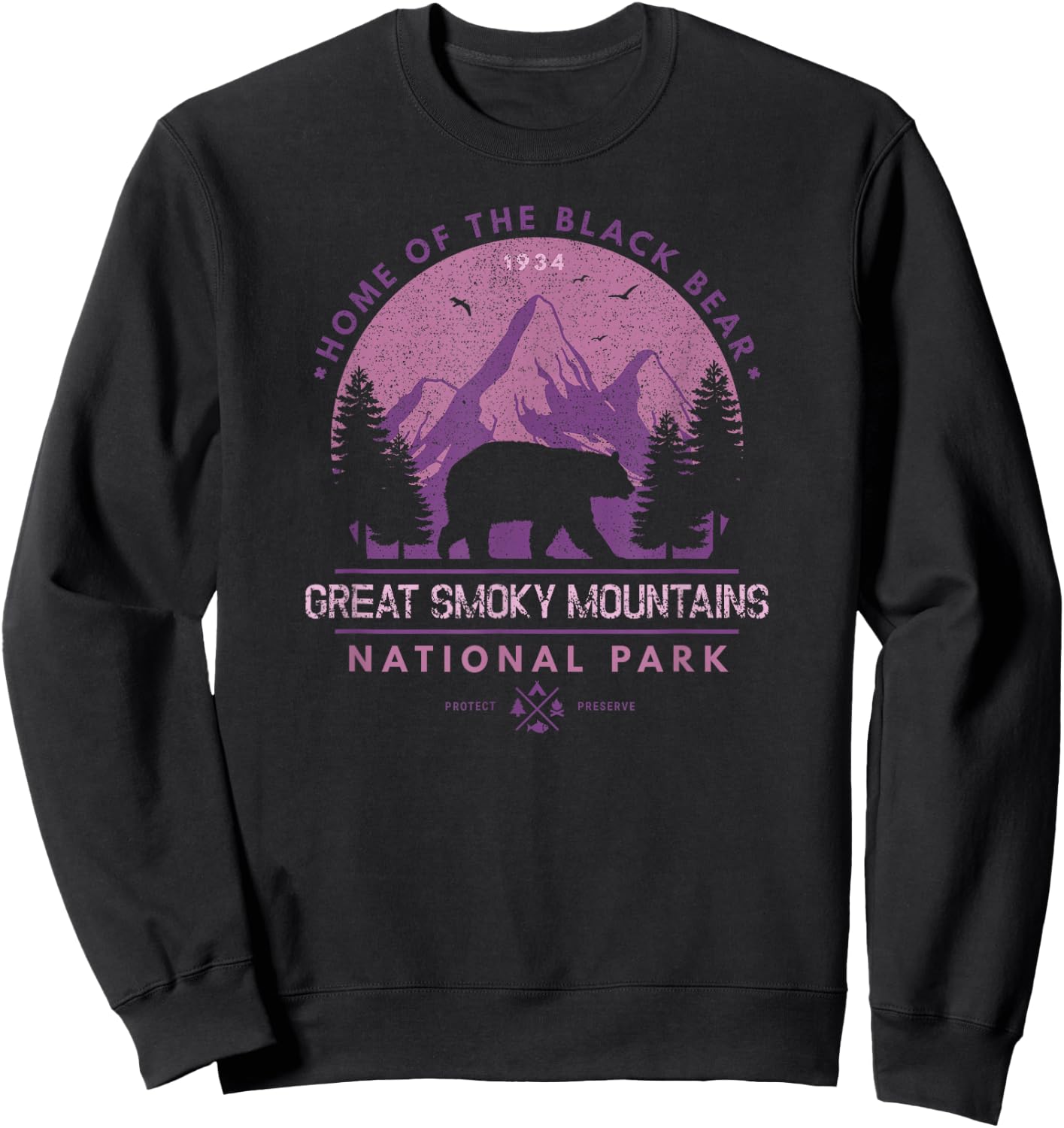 Great Smoky Mountains National Park Home of Black Bear Sweatshirt - Sweatshirt | Black