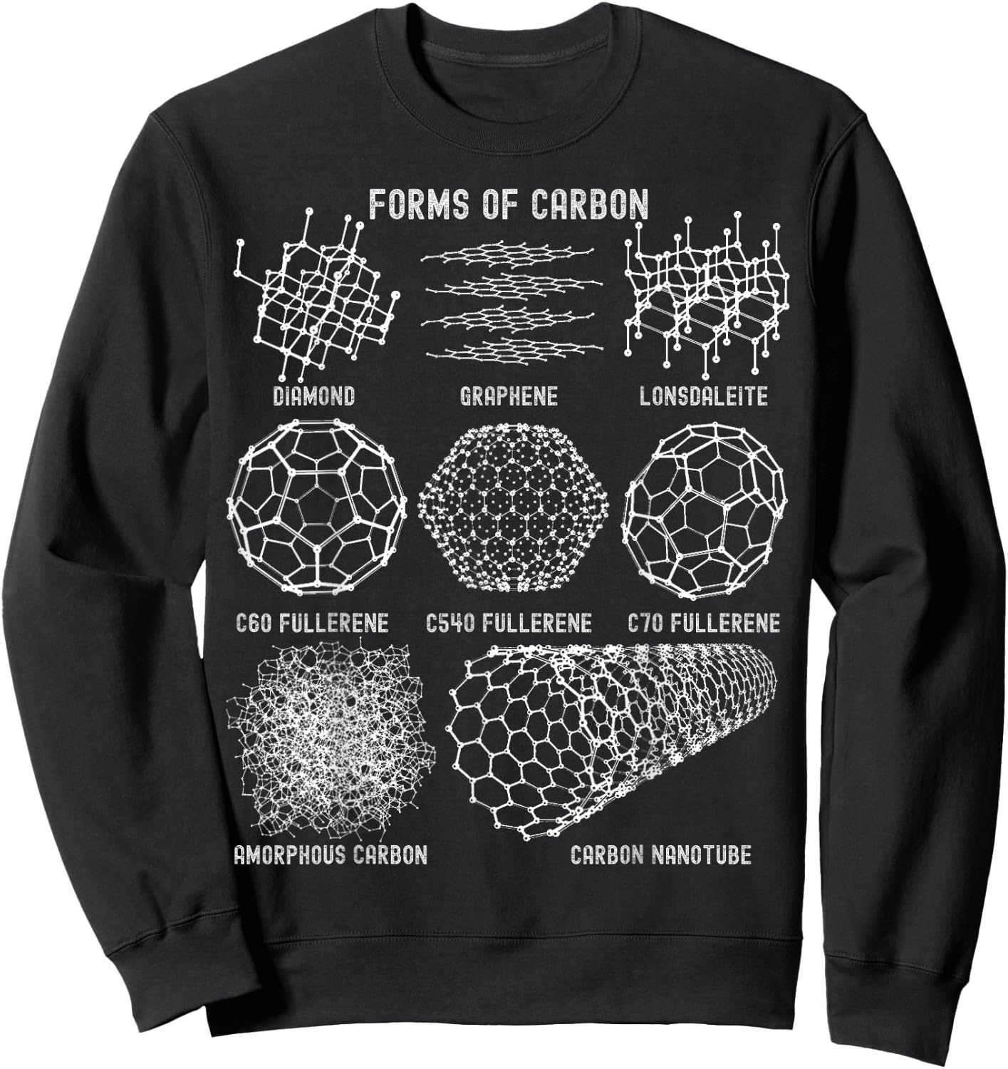 Sheldon Nerdy Forms Carbon Nanotubes Chemistry Teacher Geek Sweatshirt - Sweatshirt | Black