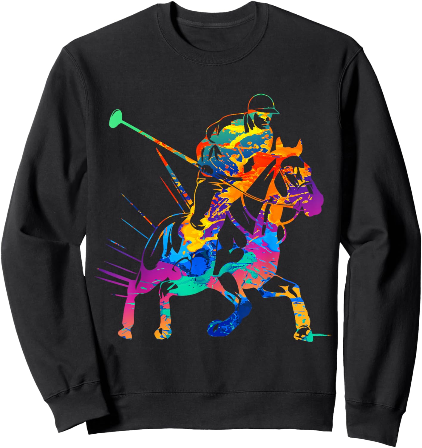 Polo Player Horse Sport Ride Riding Equestrian Sport Fan Sweatshirt - Sweatshirt | Black
