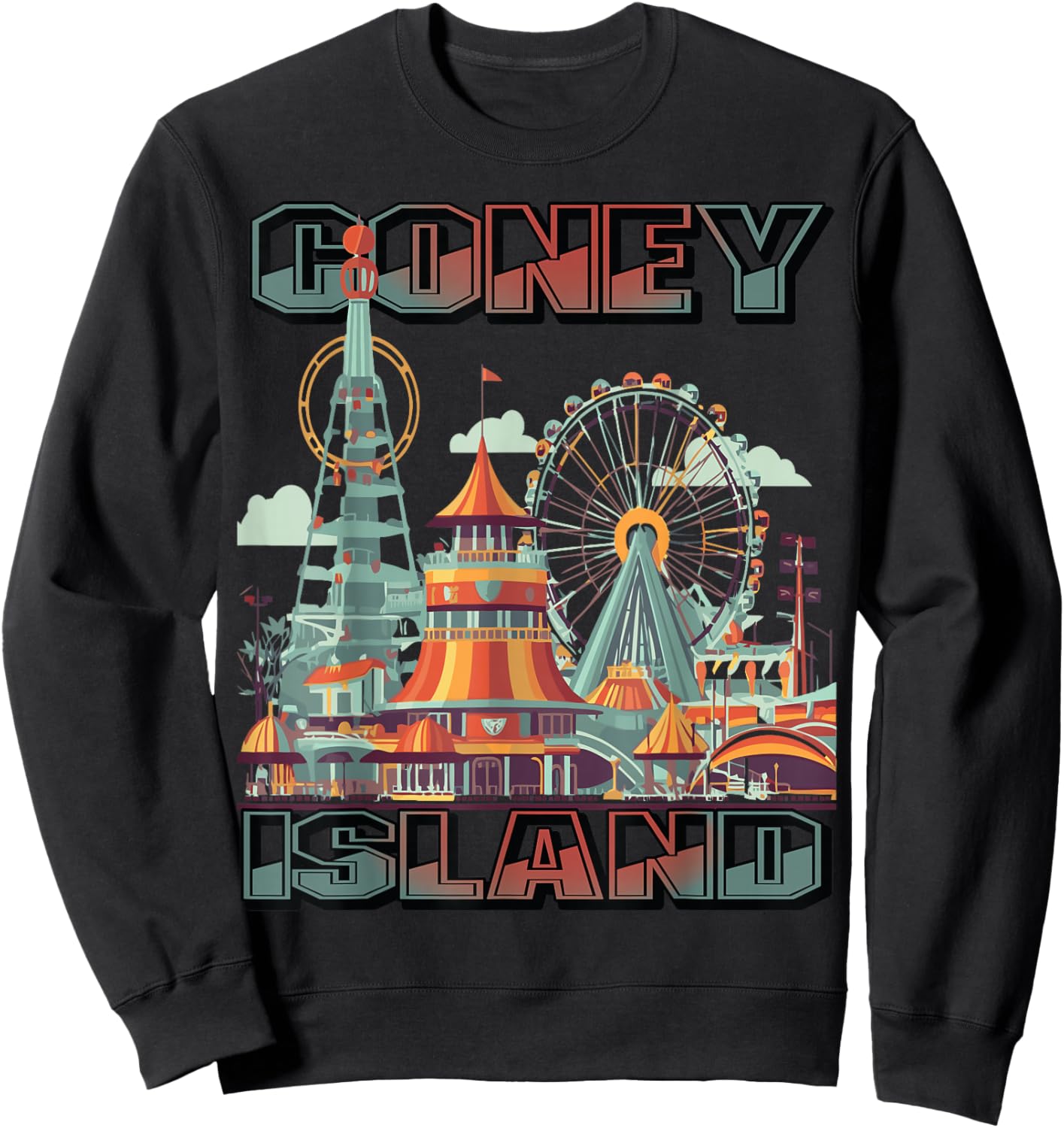 Coney Island Brooklyn NY Tourist New York City Souvenir Sweatshirt - Sweatshirt | Black