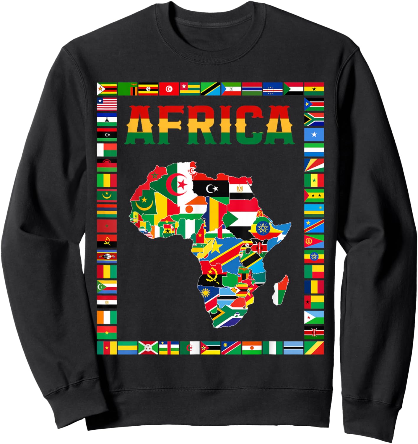 African flags,Flags of africa,africa map. Sweatshirt - Sweatshirt | Black