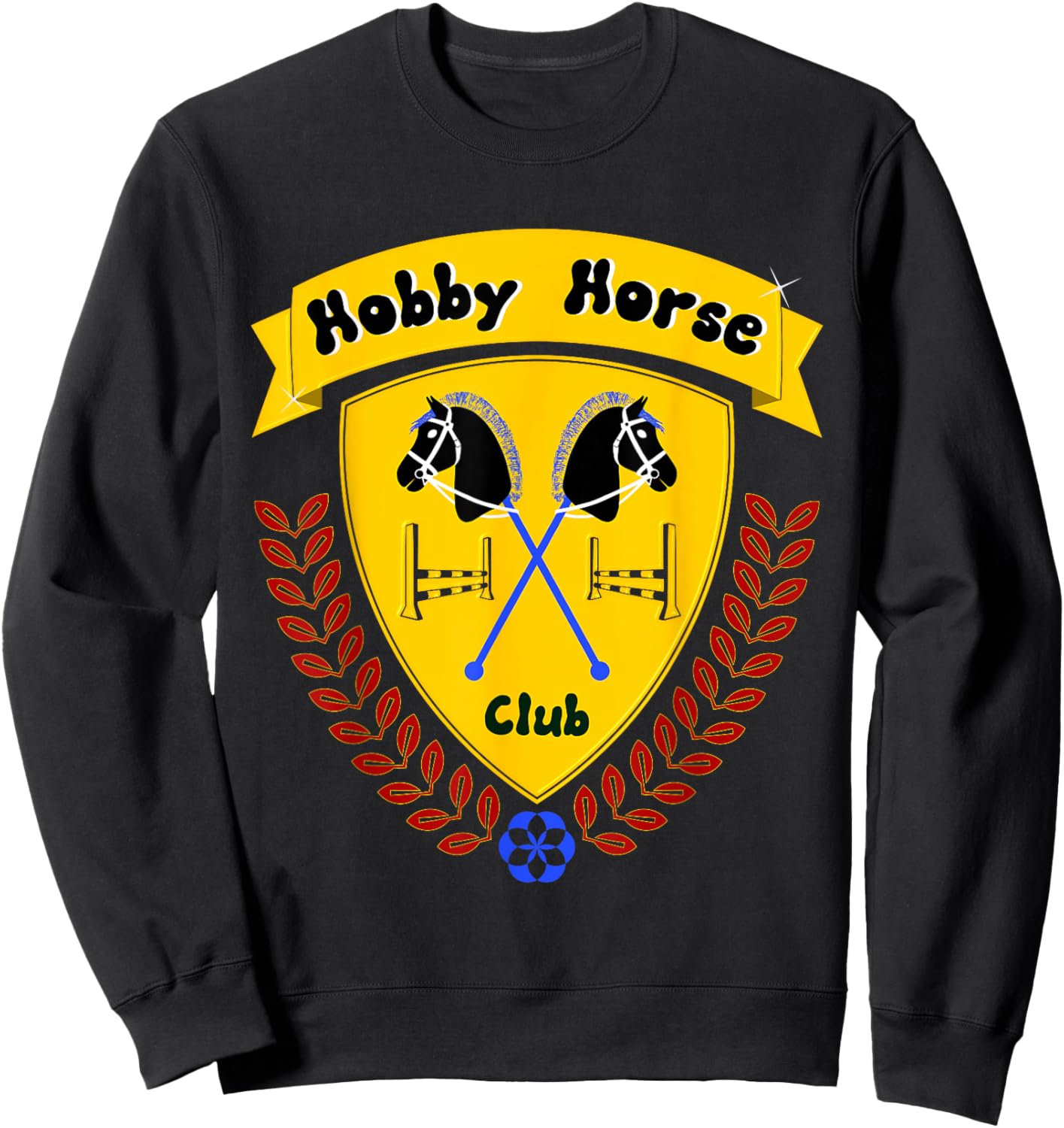 Hobby Horse Hobby Horsing with Horse and Jumping Obstacle Sweatshirt - Sweatshirt | Black