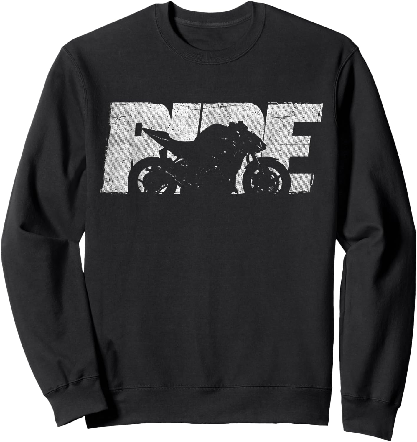 Naked Bike Lovers Gifts - Klassisches Z1000 Naked Bike Ride Motorrad - Schwarz, , Klein, Kurzarm, Klassische Passform, Used-Look-Design, Baumwolle 50%, Polyester 50% Sweatshirt - Sweatshirt | Black