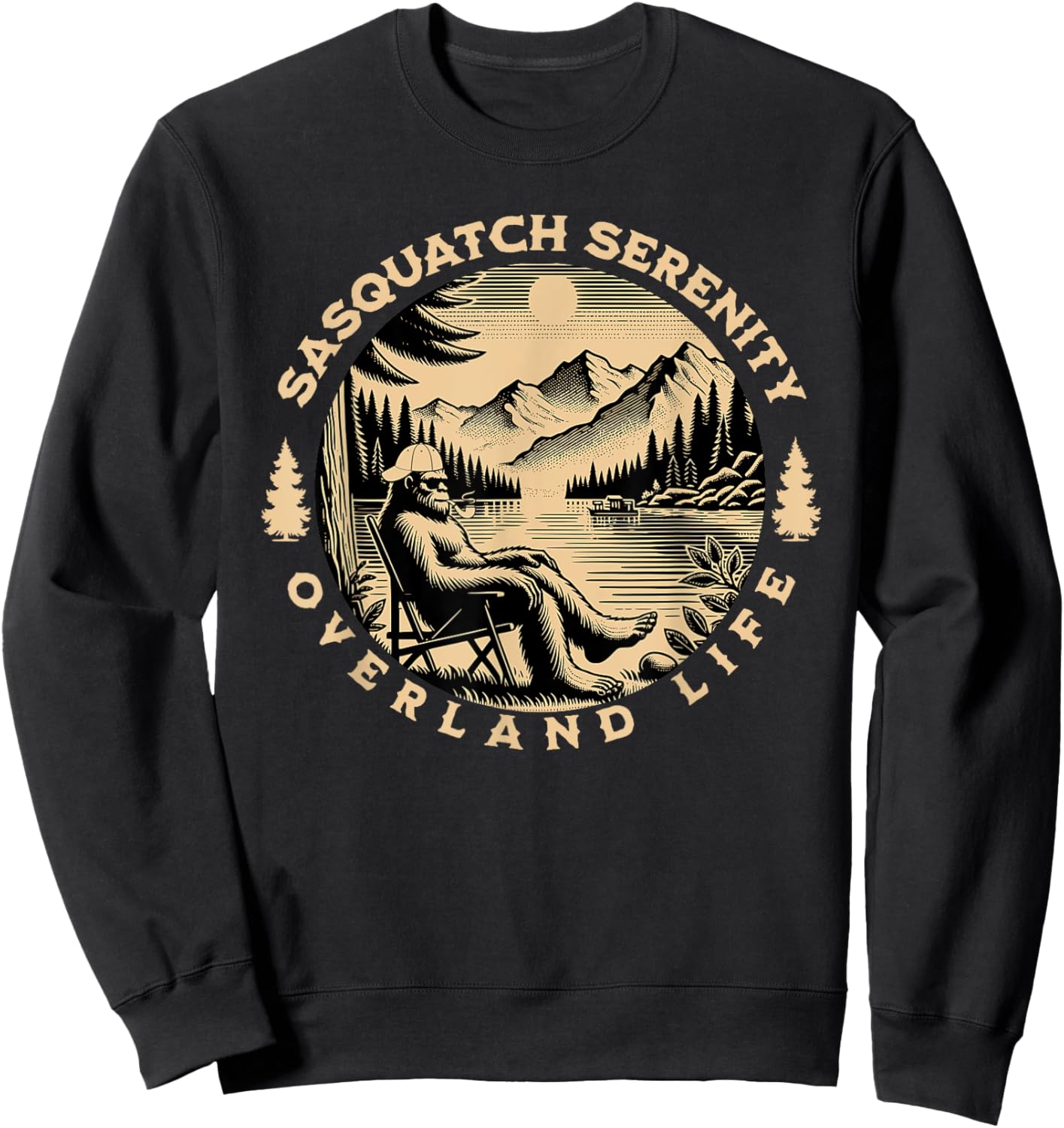 Sasquatch Serenity Overland Life Graphic , Small Sweatshirt - Sweatshirt | Black