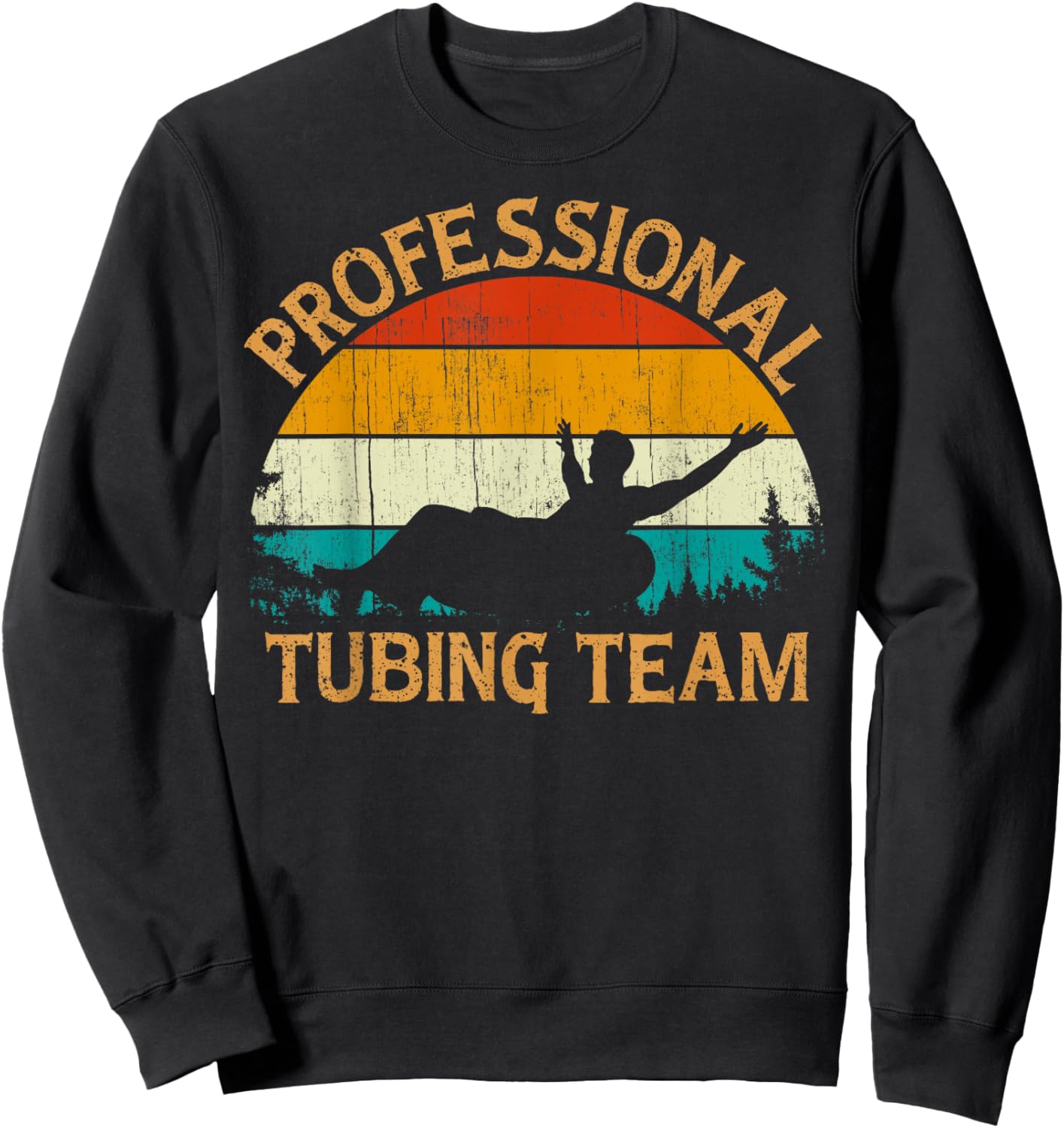 Vintage Retro Style Professional water tubing team boat Sweatshirt - Sweatshirt | Black
