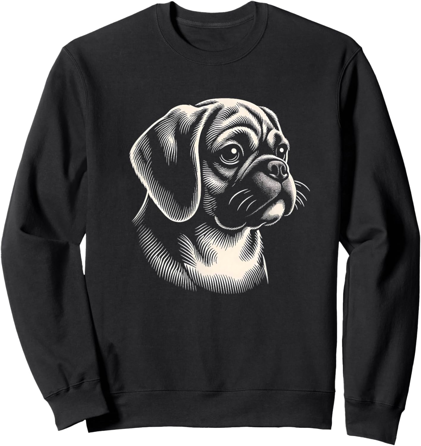 Puggle Dog Face Art Design Sweatshirt - Sweatshirt | Black