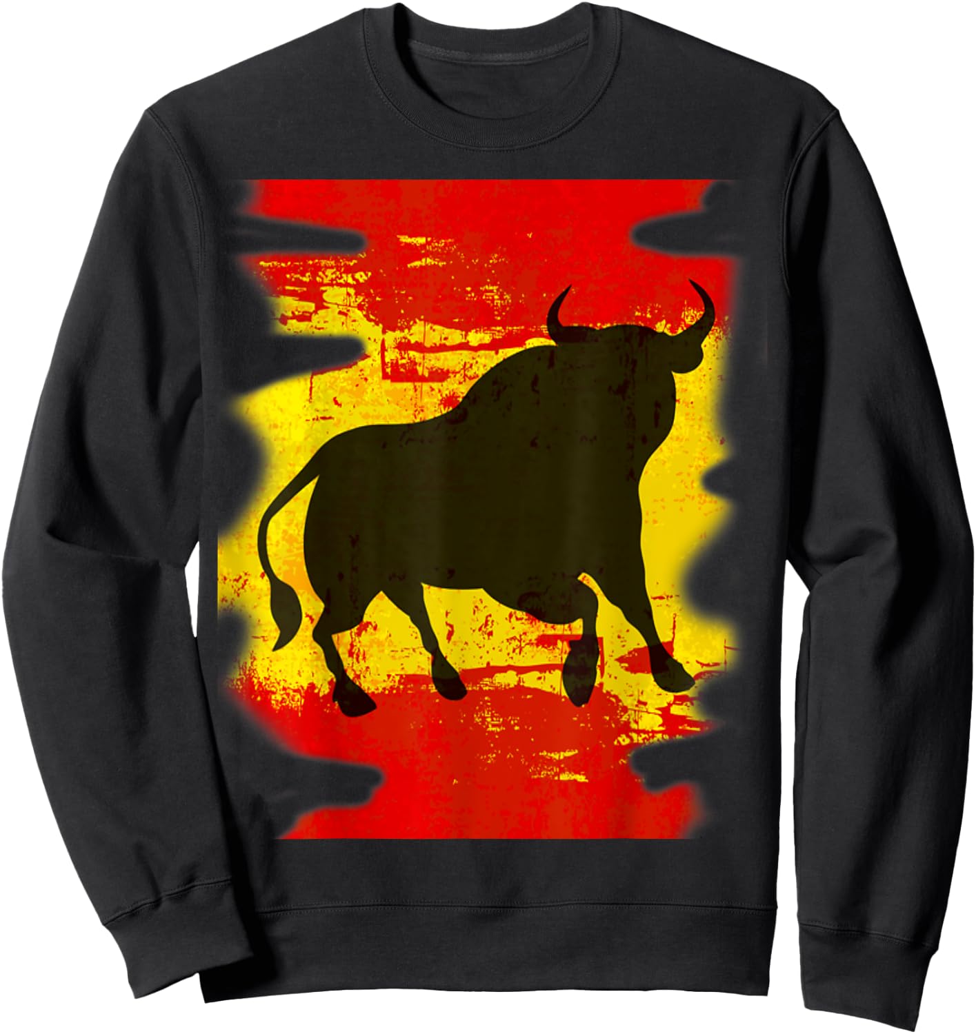 Bull El Matador Graphic Spain Flag, El Toro Festival Gift Sweatshirt - Sweatshirt | Black