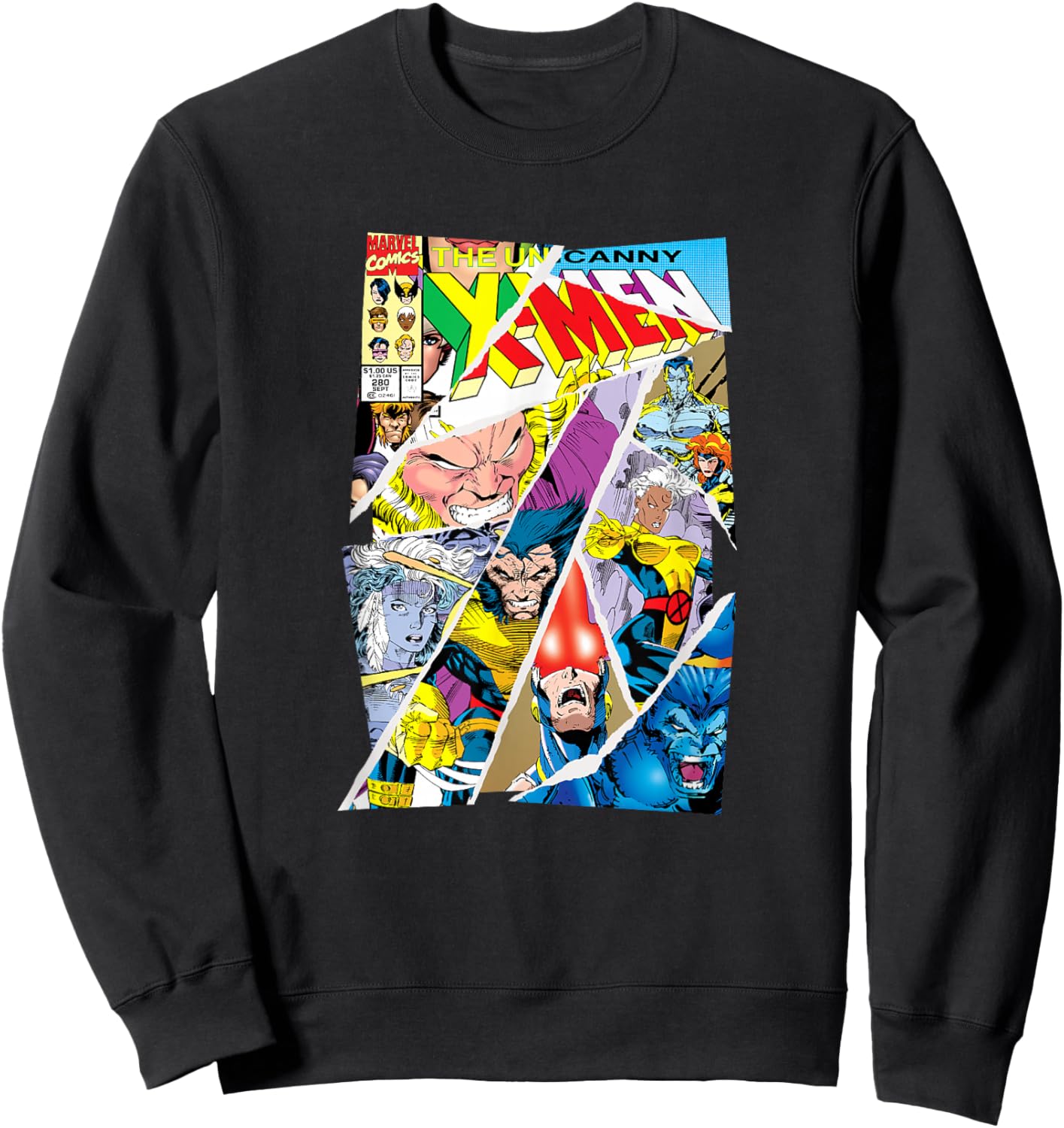 Marvel X-Men The Uncanny X-Men Comic Covers Collage Sweatshirt - Sweatshirt | Black