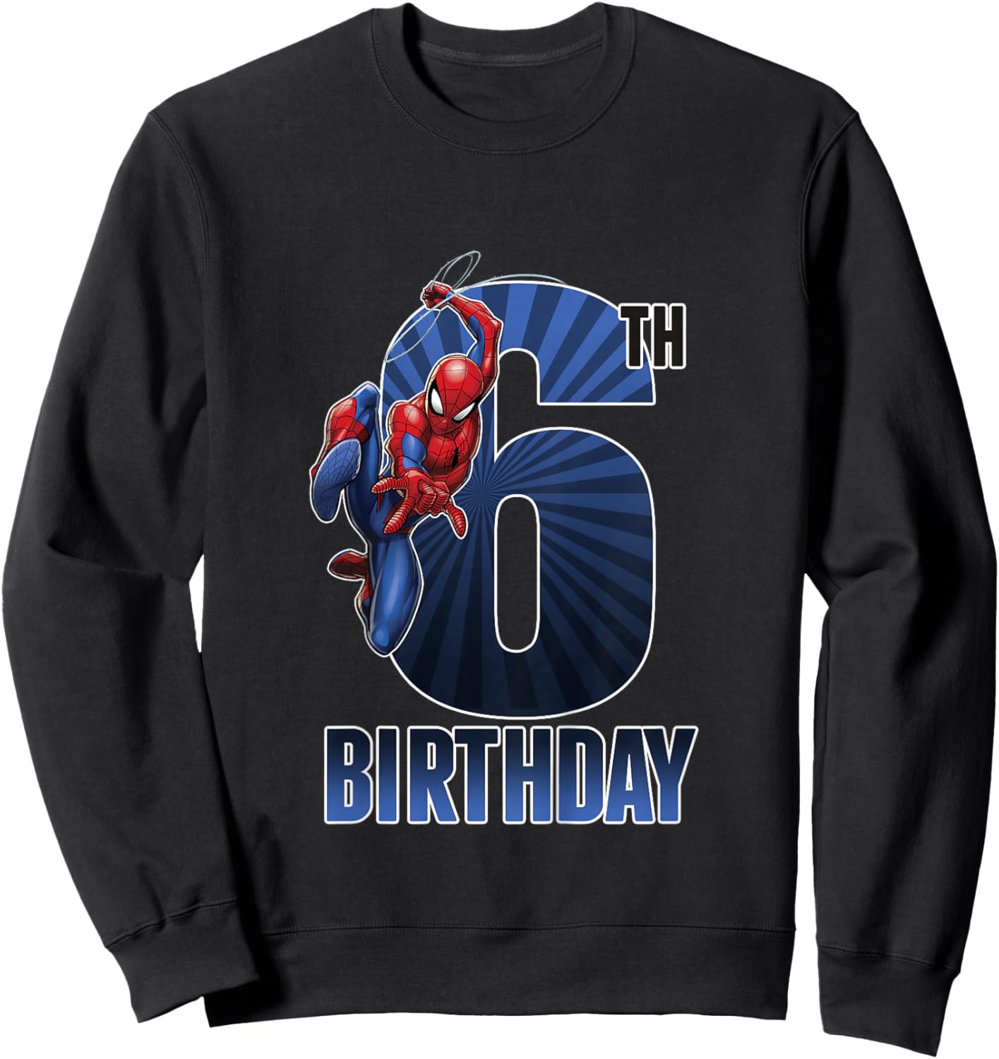 Kids Marvel Universe Classic Spider-Man Epic 6th Birthday Sweatshirt - Sweatshirt | Black