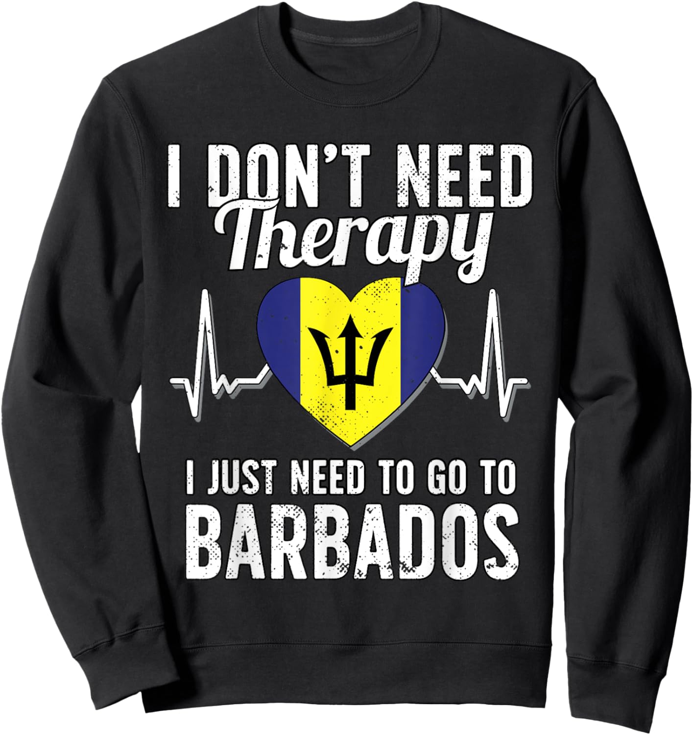 Barbados Flag I Vacation Barbados Sweatshirt - Sweatshirt | Black