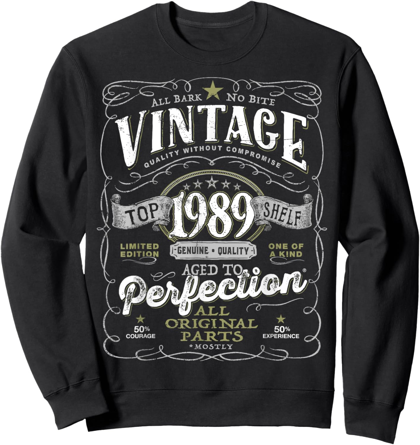 35th Birthday Top , Vintage 1989 Aged to Perfection Sweatshirt - Sweatshirt | Black