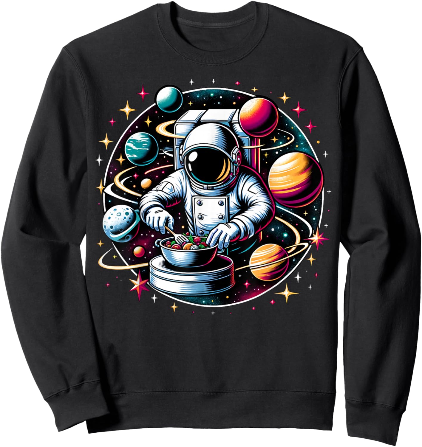 Cool Galaxy Astronaut Chef Sweatshirt - Sweatshirt | Black