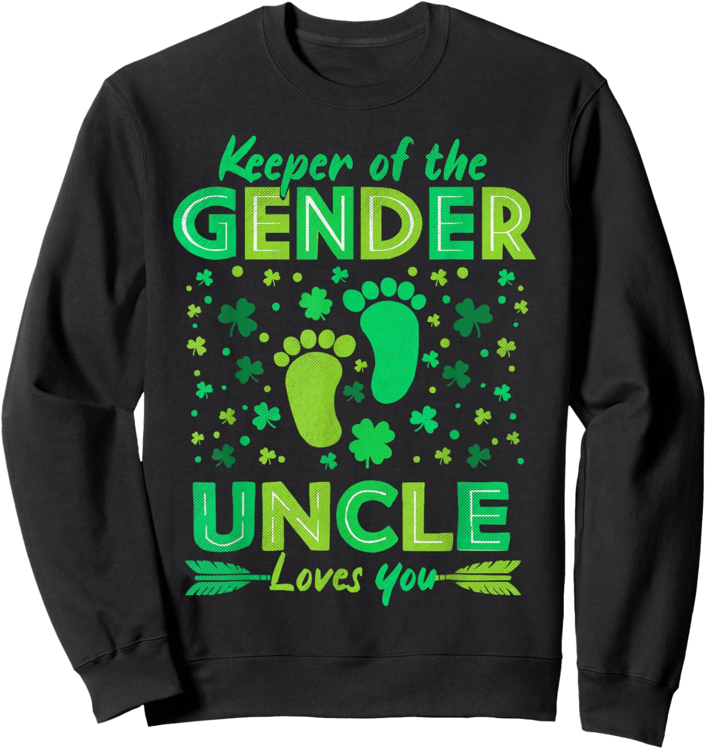 Keeper Of The Gender Pink Or Blue Uncle St Patricks Day Sweatshirt - Sweatshirt | Black