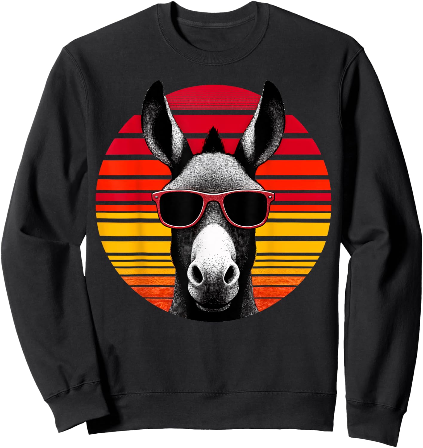 Mule Retro Vintage Sunset Animal Sunglasses 70s Sweatshirt - Sweatshirt | Black