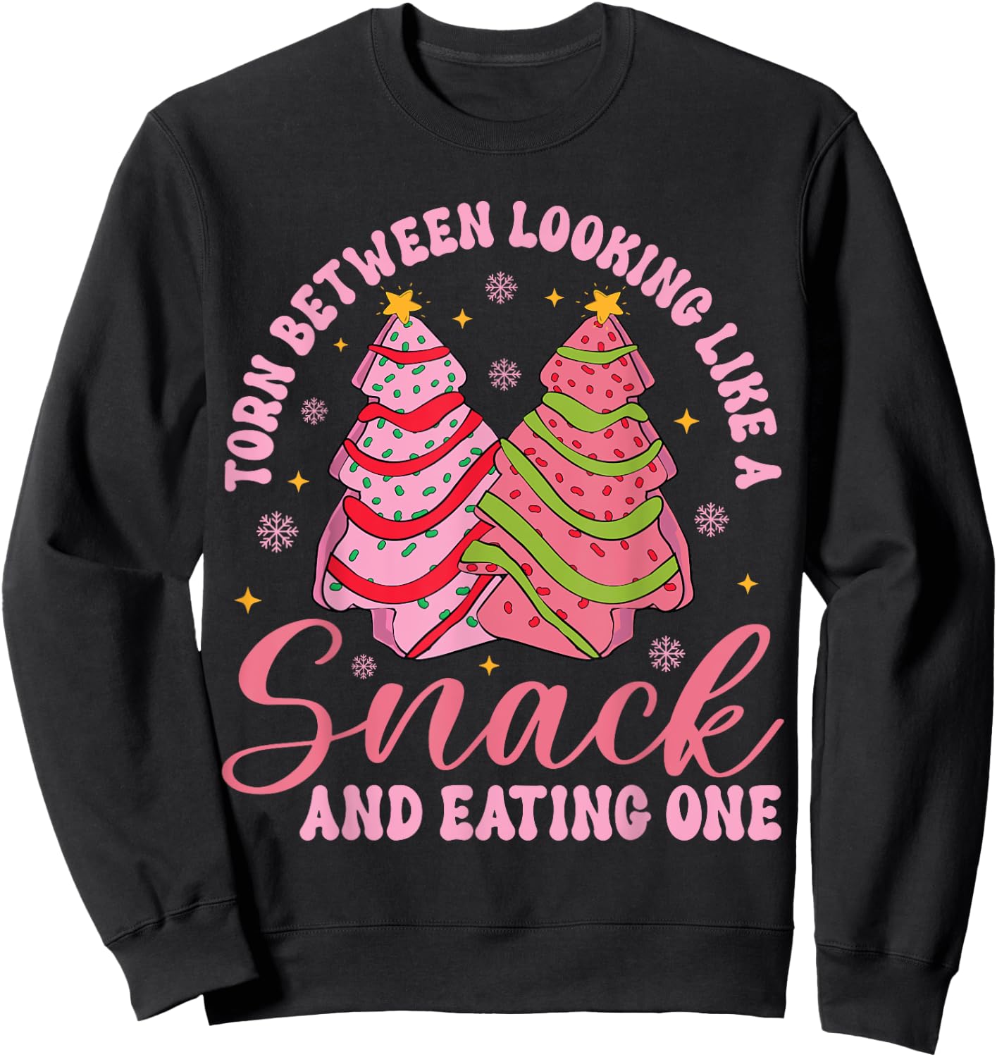 Torn Between Looking Like A Snack And Eating One Christmas Sweatshirt - Sweatshirt | Black