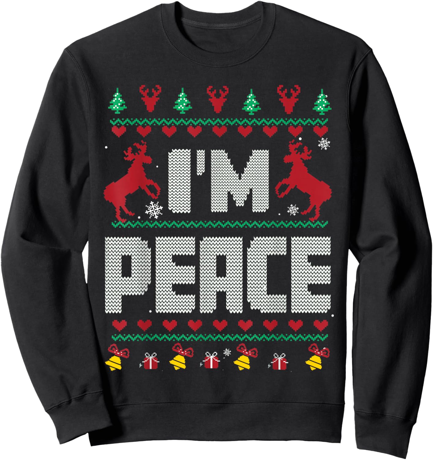 I Come In Peace - I'm Peace Xmas Matching Couples Christmas Sweatshirt - Sweatshirt | Black