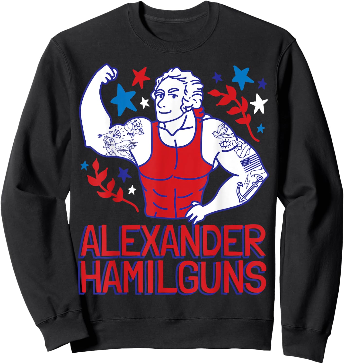 Alexander Hamilguns Hamilton 4th Of July Gym Instructor Gift Sweatshirt - Sweatshirt | Black
