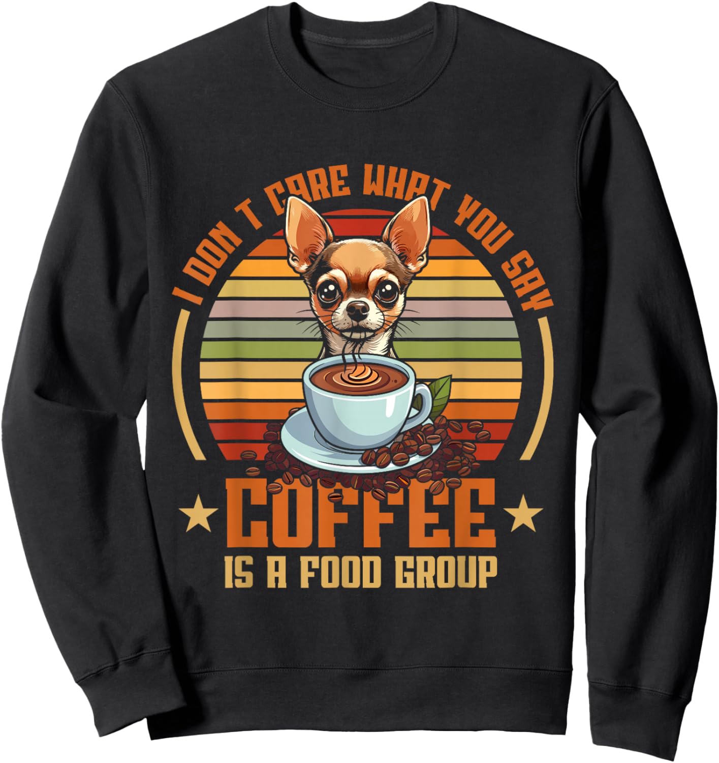 Retro Chihuahua Coffee Sweatshirt - Sweatshirt | Black