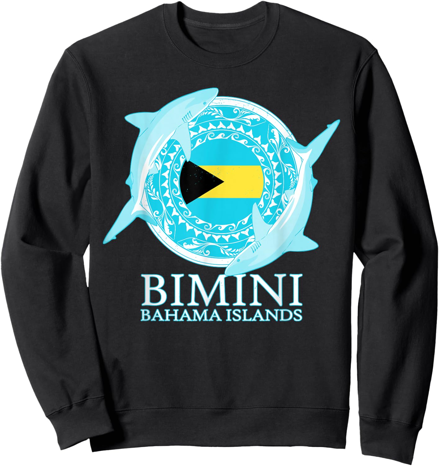 Caribbean Reef Sharks Bimini Shark Diving Bahama Islands Sweatshirt - Sweatshirt | Black
