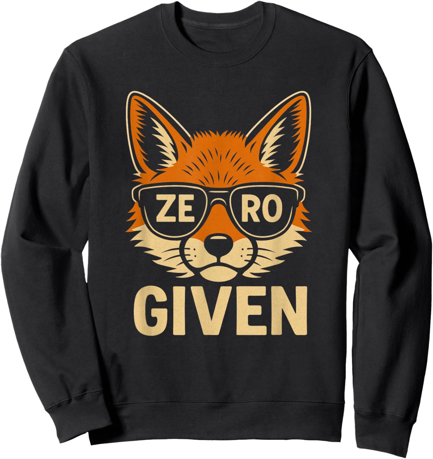 Zero Given Fox Sunglasses Pun Sweatshirt - Sweatshirt | Black
