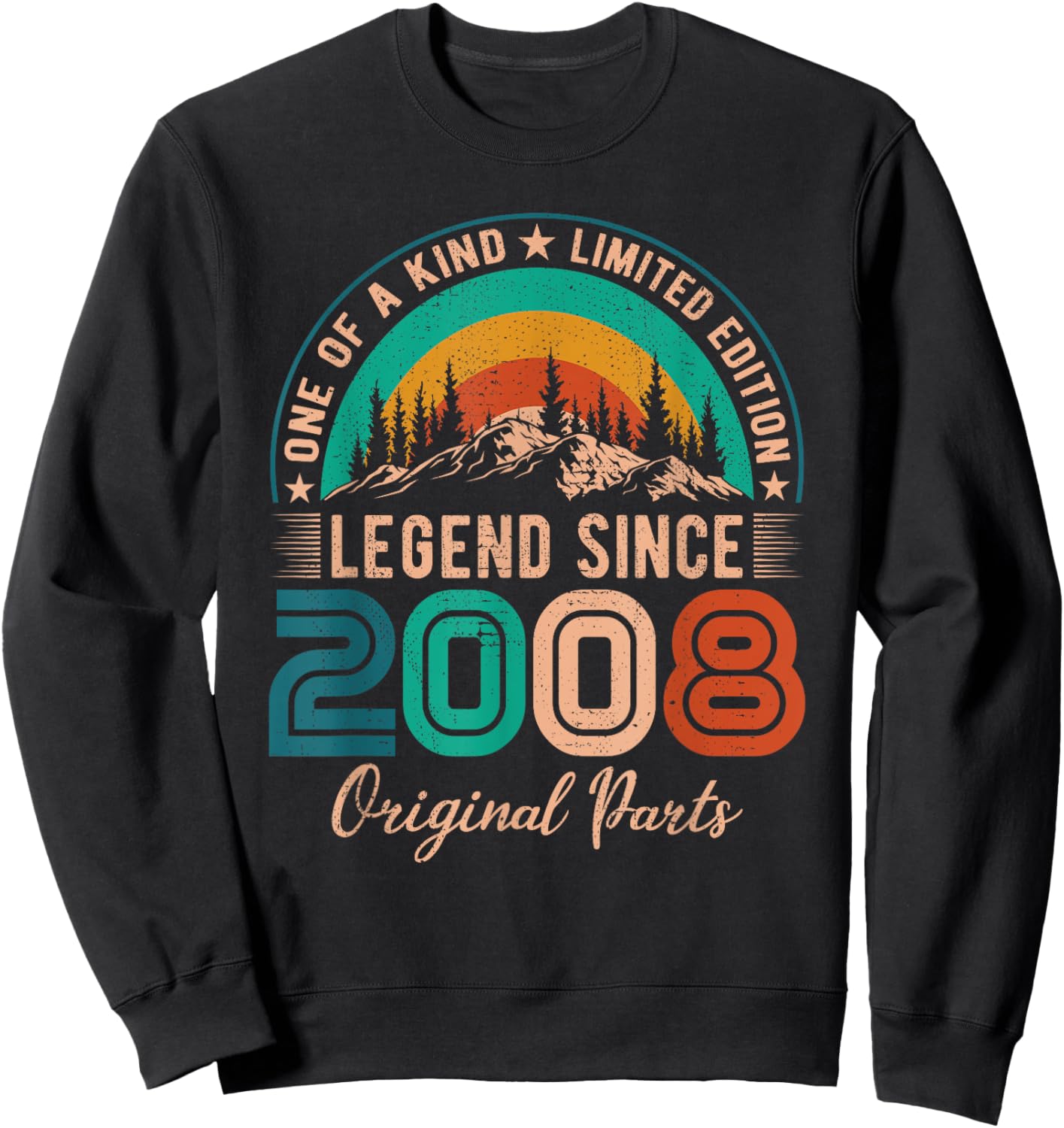 Legend Since 2008 Birthday Retro Born in 2008 Sweatshirt - Sweatshirt | Black