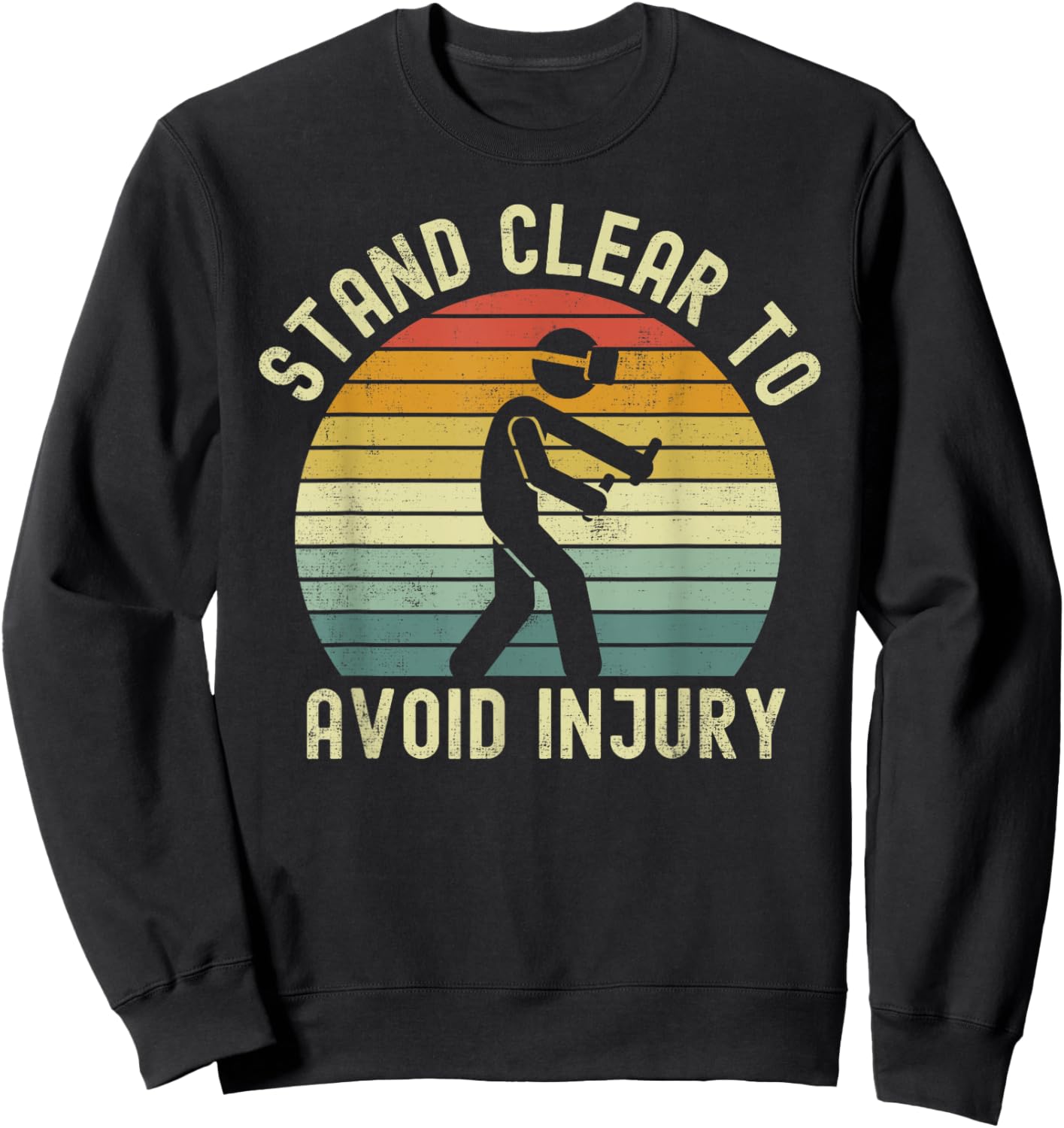 Funny Virtual Reality VR Stay Clear To Avoid Injury Sweatshirt - Sweatshirt | Black