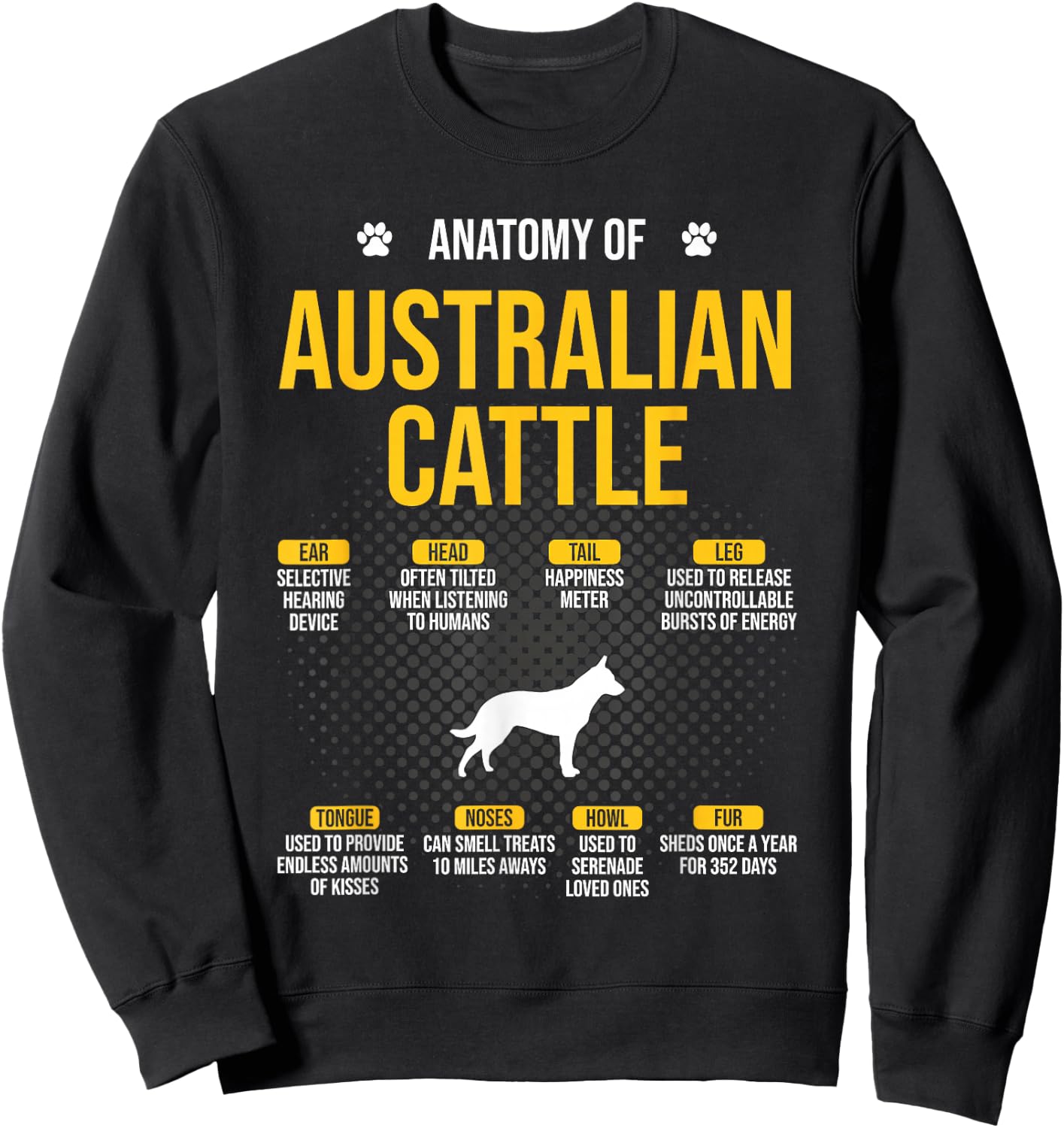 Anatomy Of Australian Cattle Dog Lover Women Sweatshirt - Sweatshirt | Black