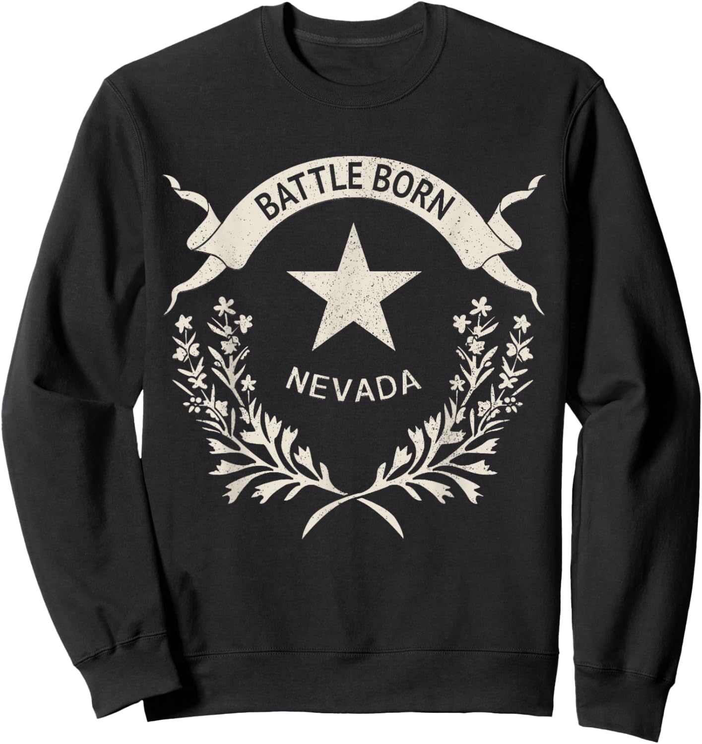 Nevada Day Vintage Pride Nevada Flag Sweatshirt - Sweatshirt | Black