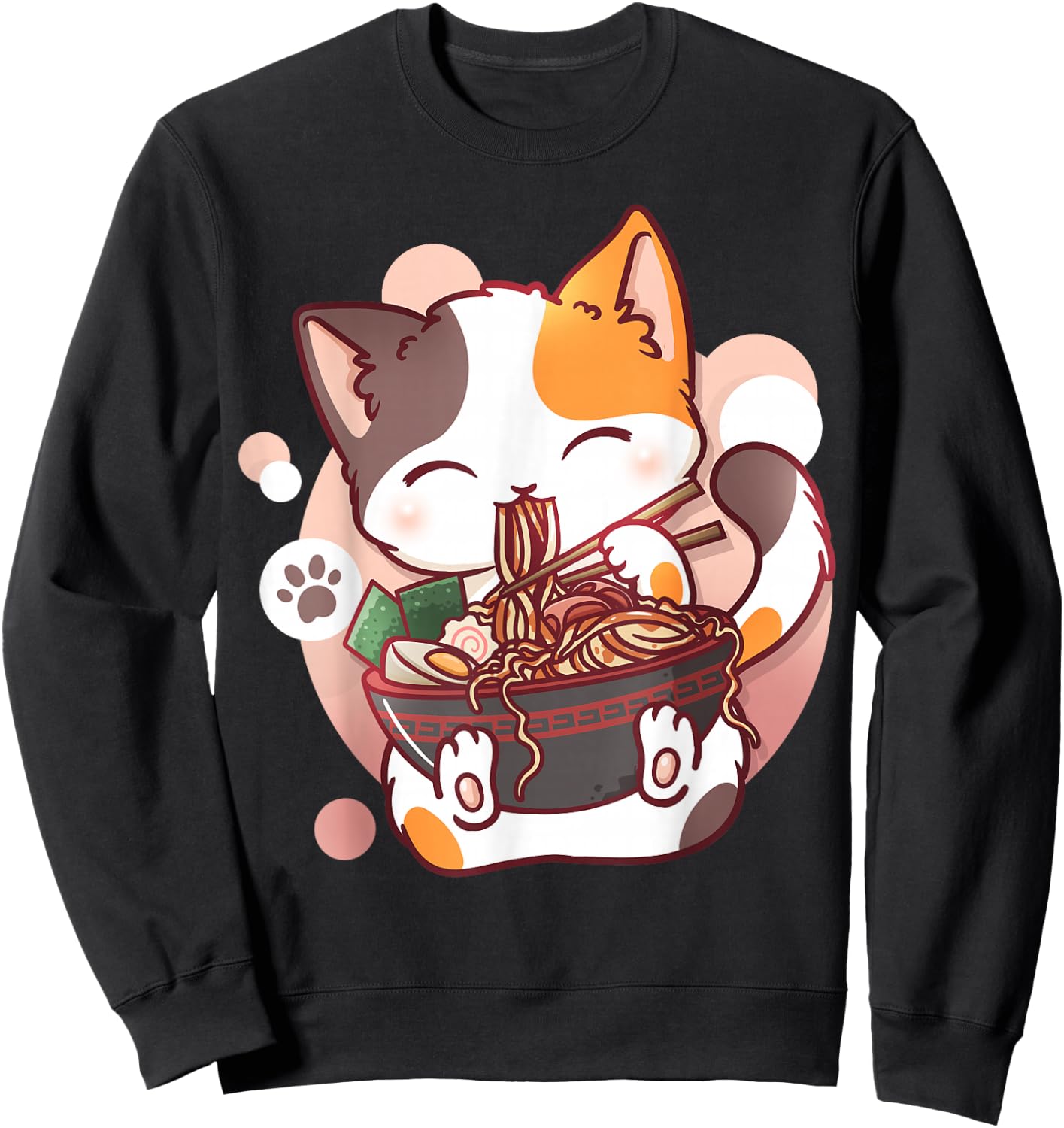 Ramen Cat Anime Kawaii Neko Japanese Sweatshirt - Sweatshirt | Black