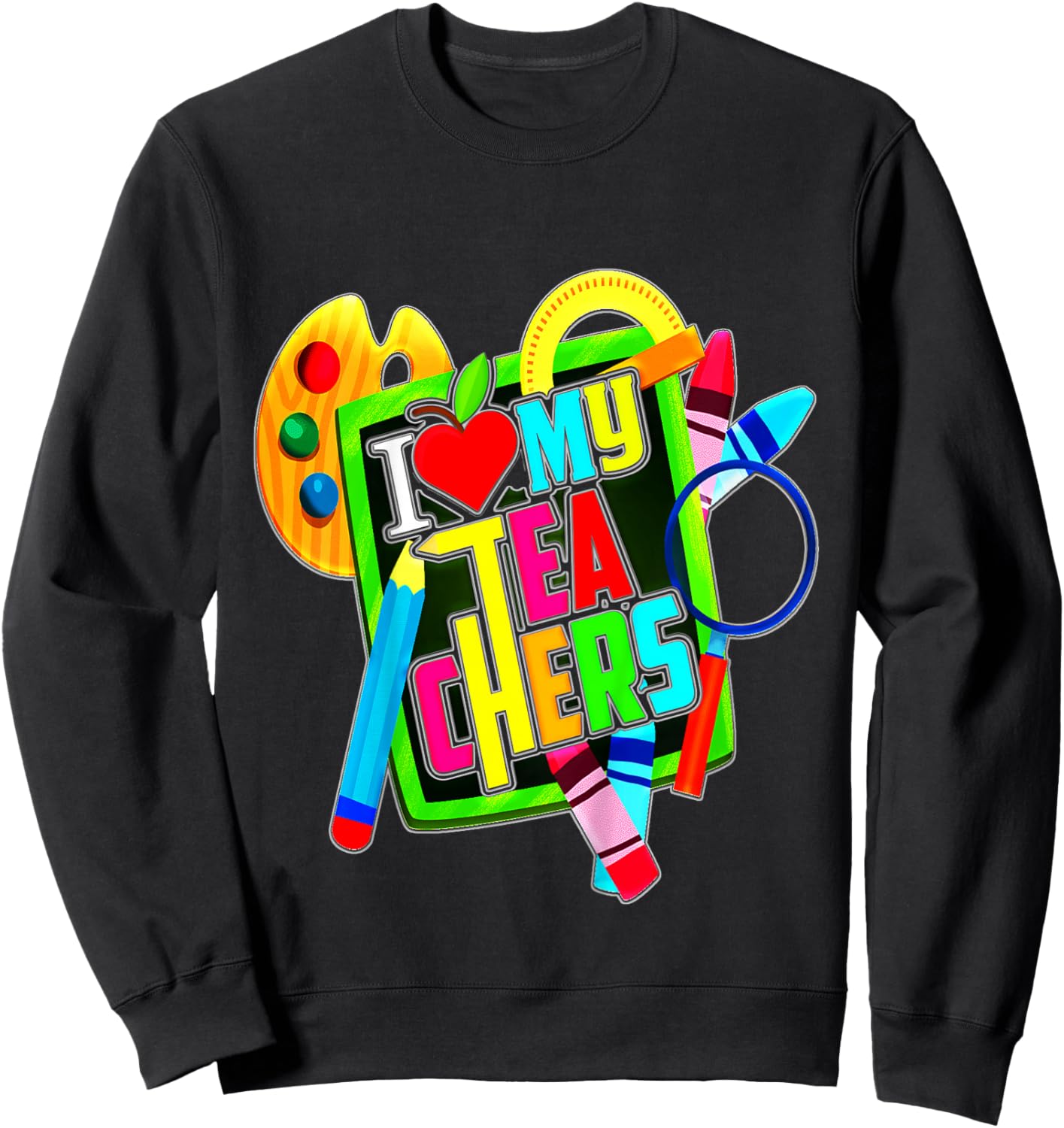 Kids Teens Graduation I Heart My Teachers I Love My Teachers Sweatshirt - Sweatshirt | Black