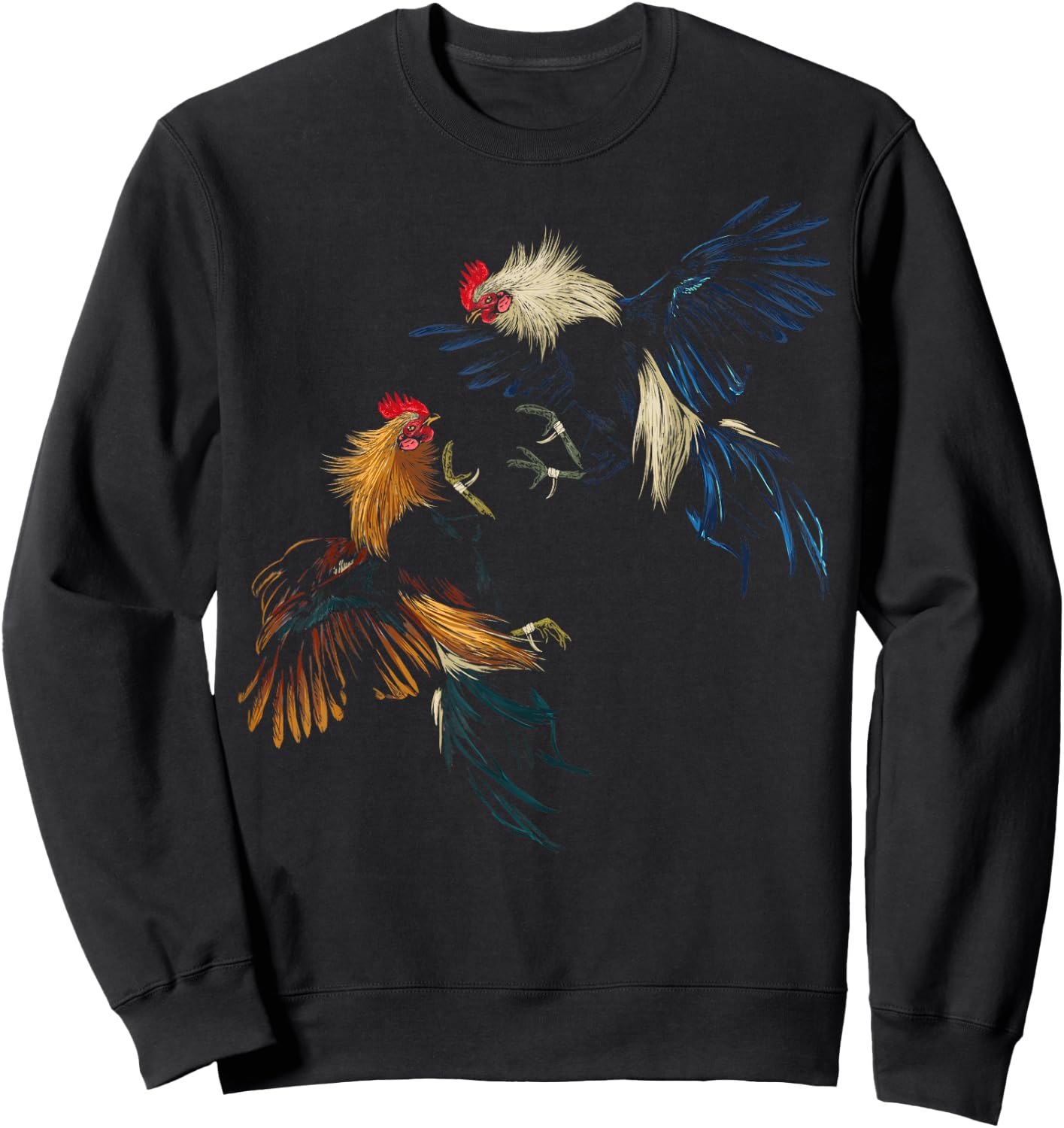 Peleas De Gallos Cockfighter Game Fowl Cockfighting Rooster Small Sweatshirt - Sweatshirt | Black