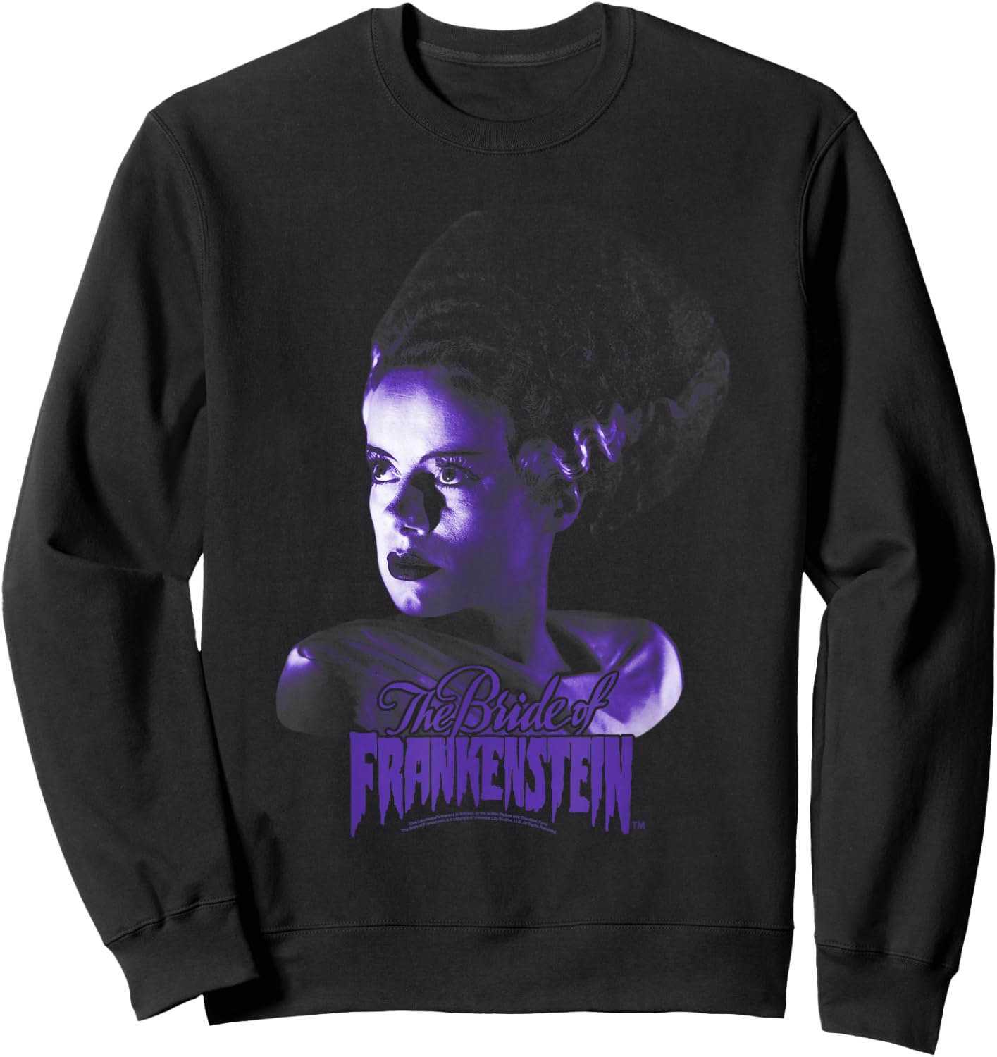 Universal Monsters Bride Of Frankenstein Dark Portrait Sweatshirt - Sweatshirt | Black