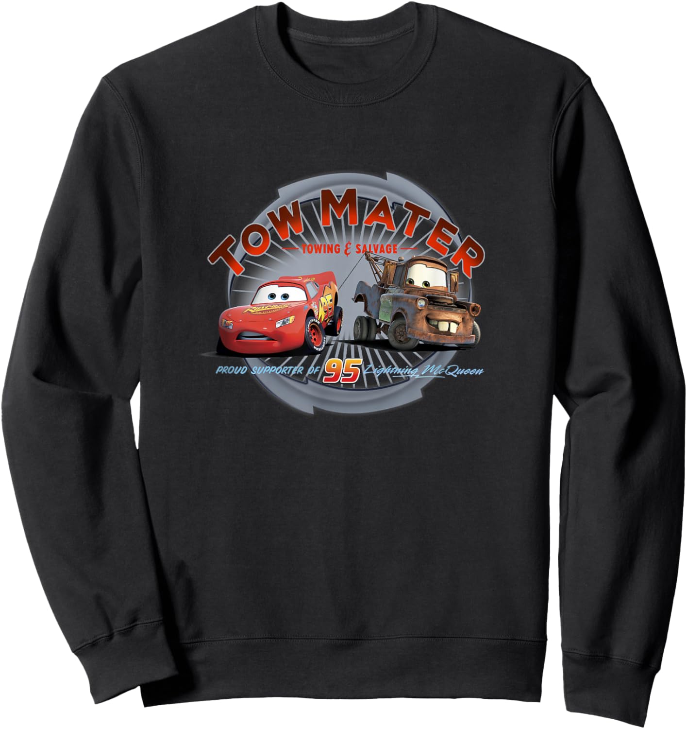 Disney Pixar Cars Tow Mater Towing & Salvage Buddies Shot Sweatshirt - Sweatshirt | Black