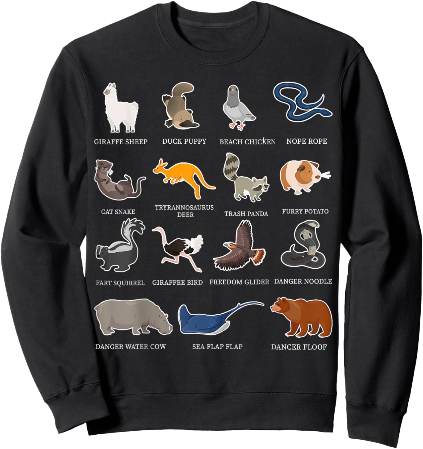 Animals Of The World - Rare Exotic Animals Funny Animal Sweatshirt - Sweatshirt | Black