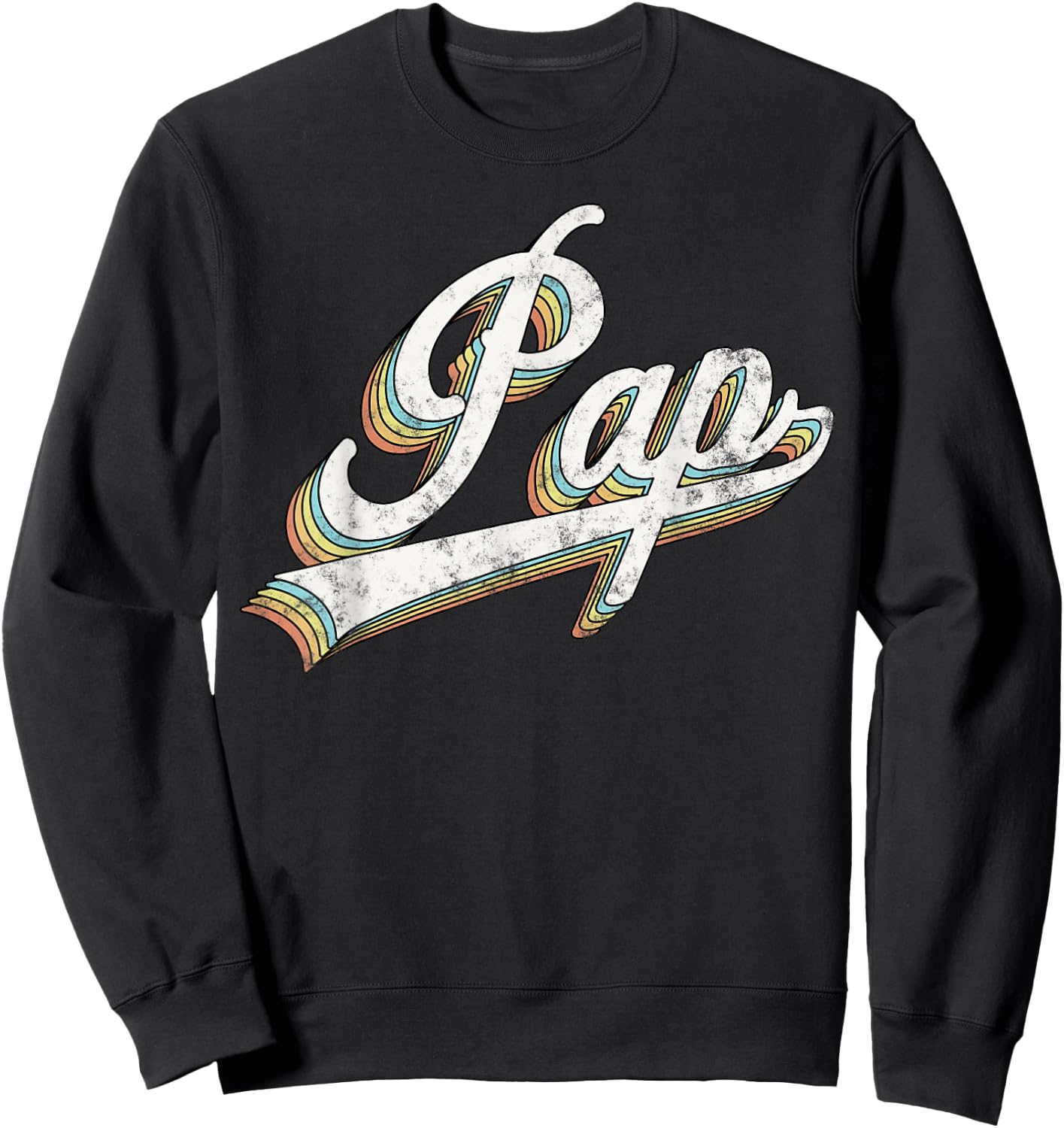 Pap Vintage Retro Style Father’s day Gift Papa Grandpa Sweatshirt - Sweatshirt | Black