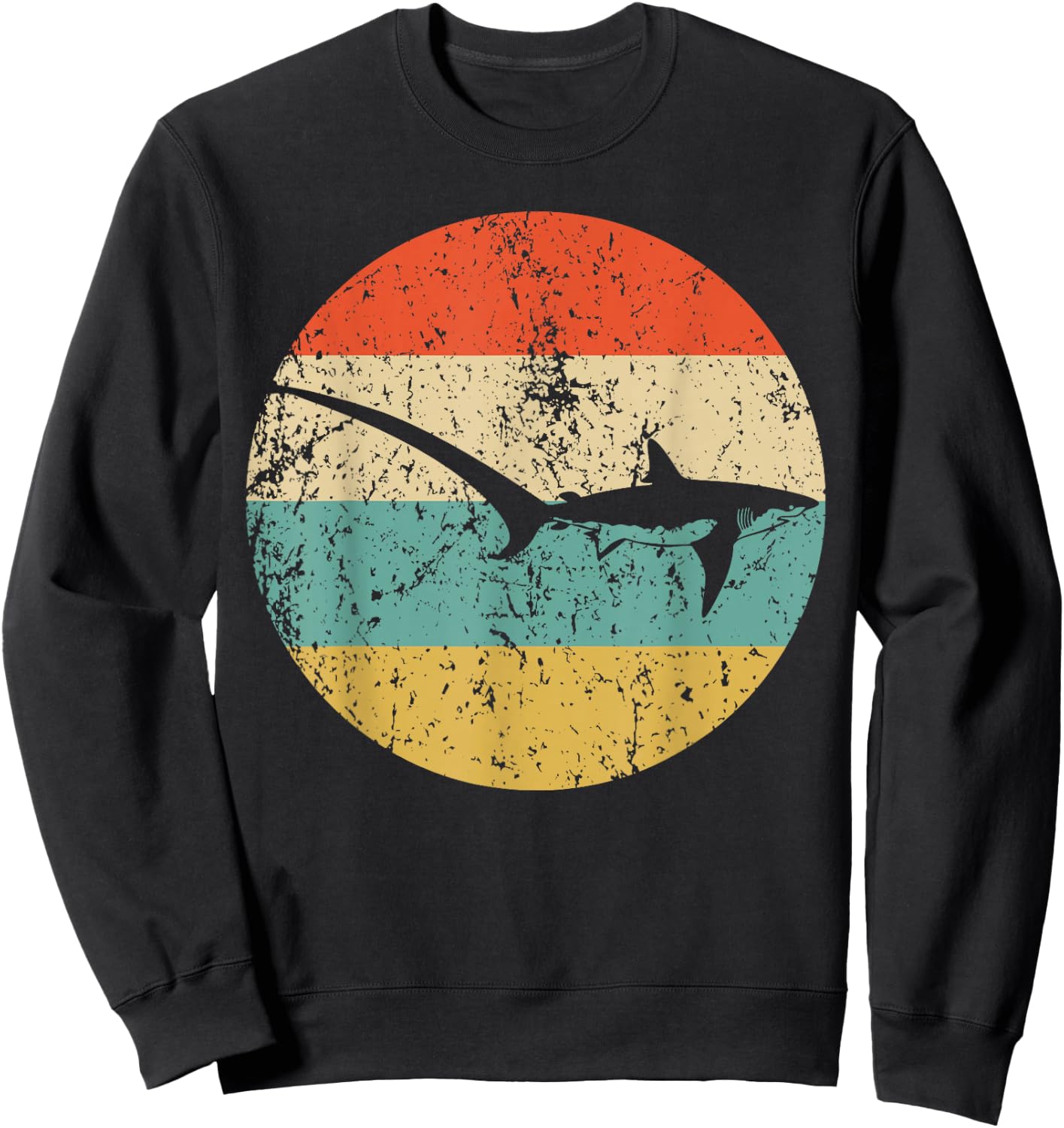 Thresher Shark Retro Shark Icon Sweatshirt - Sweatshirt | Black
