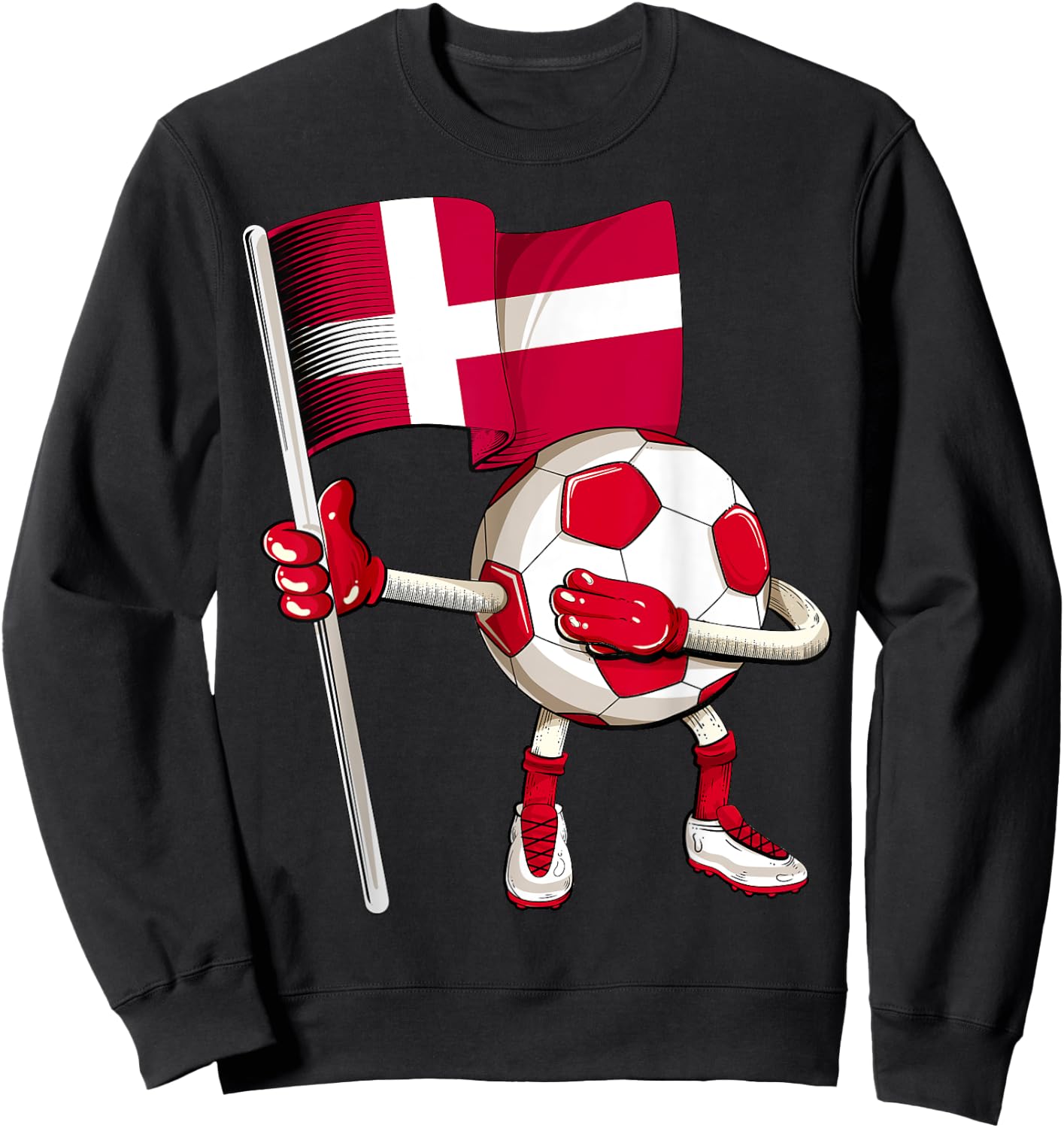 Denmark Soccer Jersey Danish Flag Football Dab Funny Sweatshirt - Sweatshirt | Black