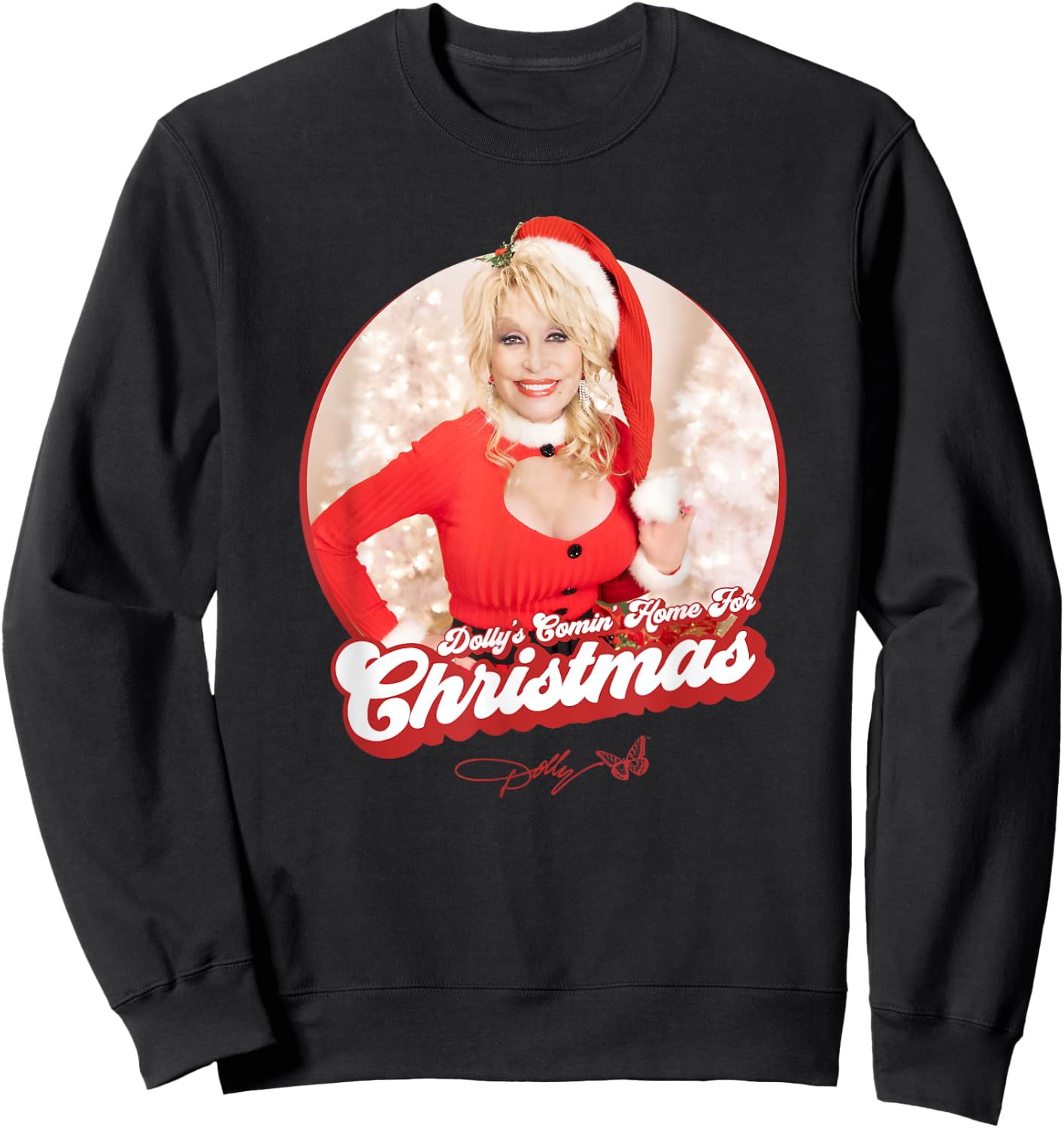 Dolly Parton's Comin' Home for Christmas -Adults - Black, Small Sweatshirt - Sweatshirt | Black