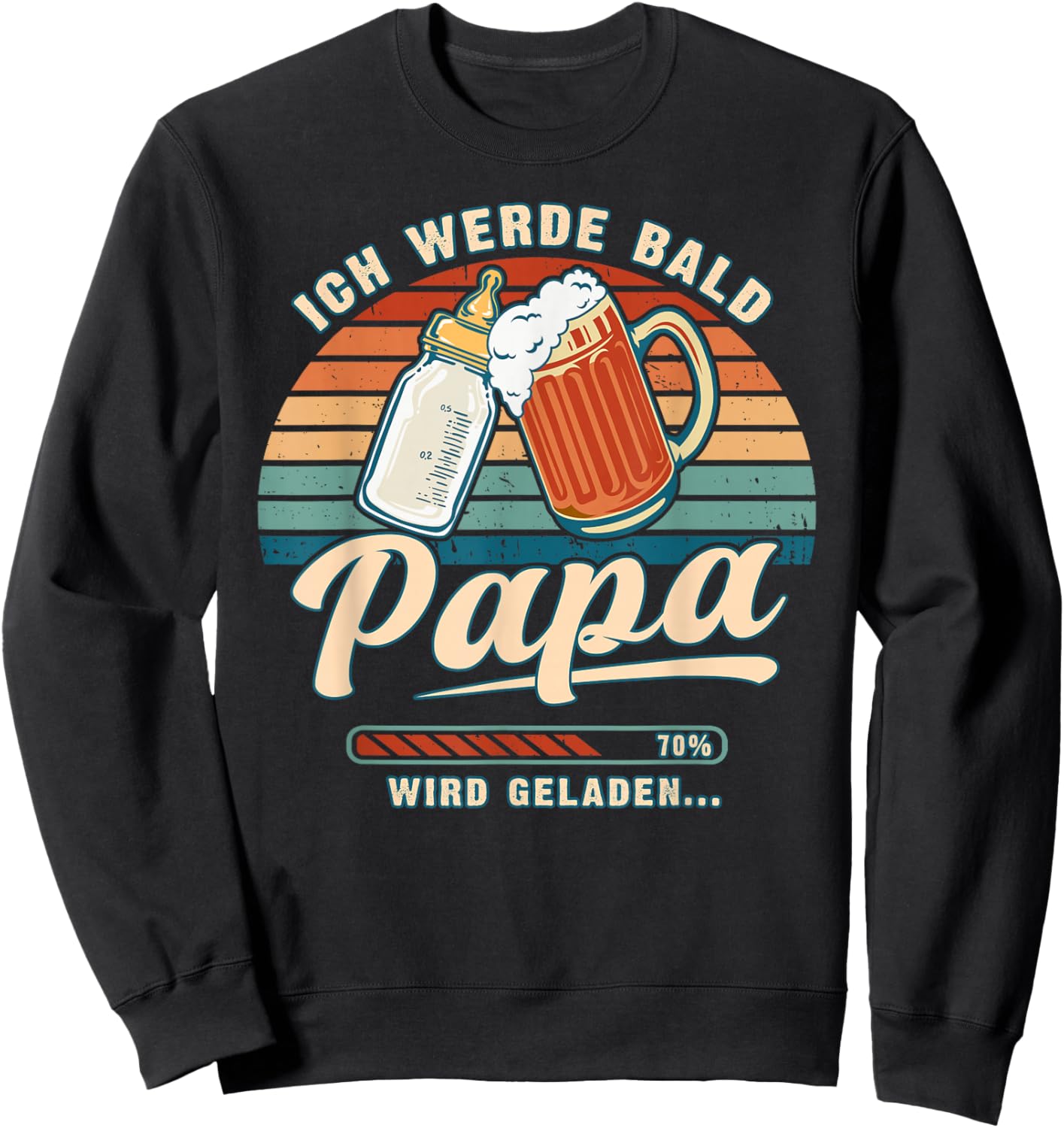 Werdender Papa Du Wirst Papa Verkünden Babyflasche Krug Sweatshirt - Sweatshirt | Black