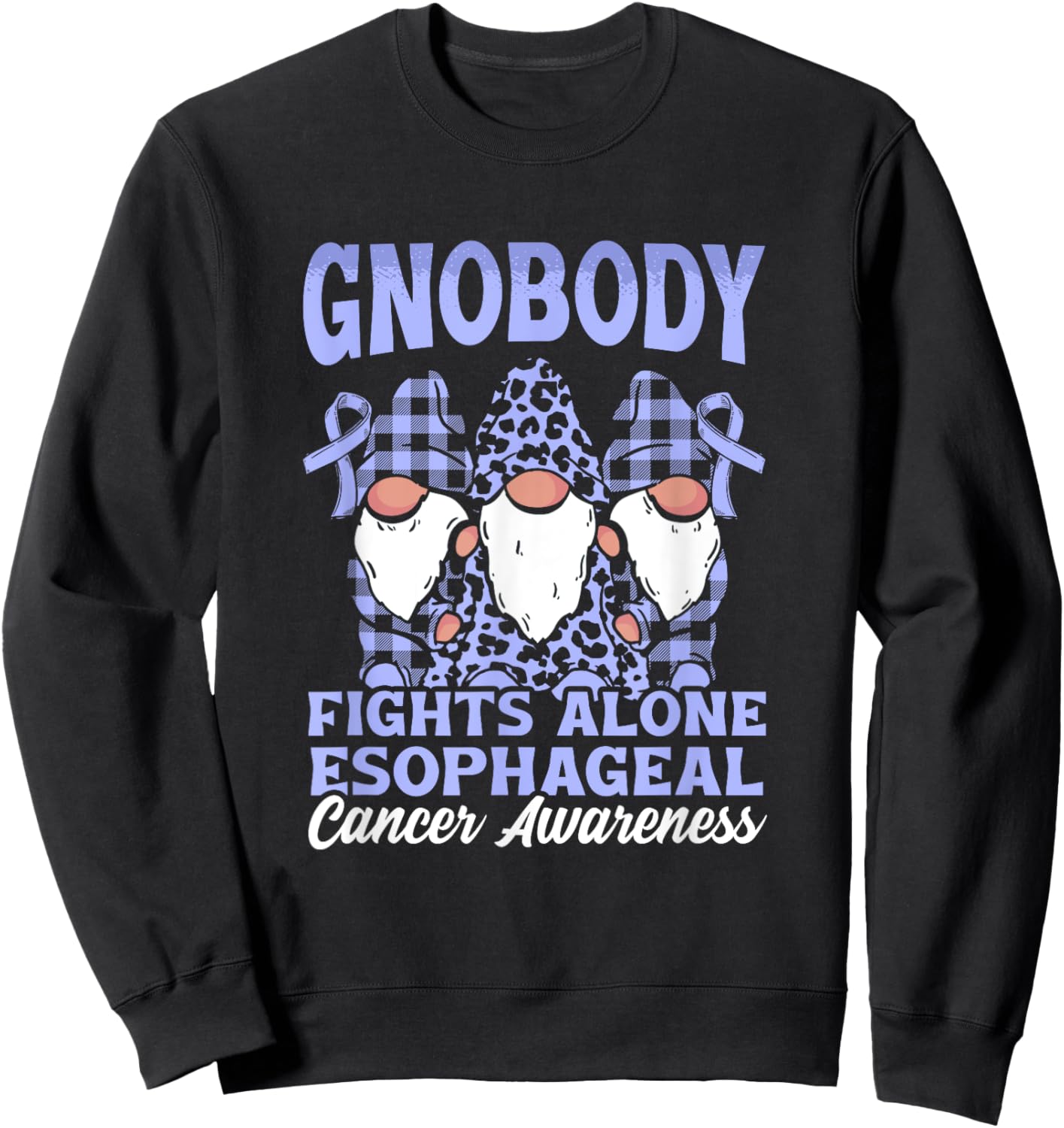 Gnobody Fights Alone Esophagus Esophageal Cancer Awareness Sweatshirt - Sweatshirt | Black