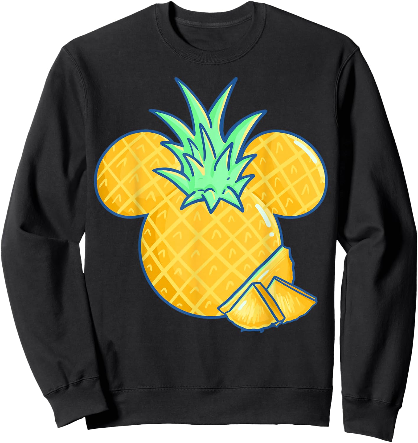 Disney Mickey & Friends Mickey Pineapple Logo Small Sweatshirt - Sweatshirt | Black