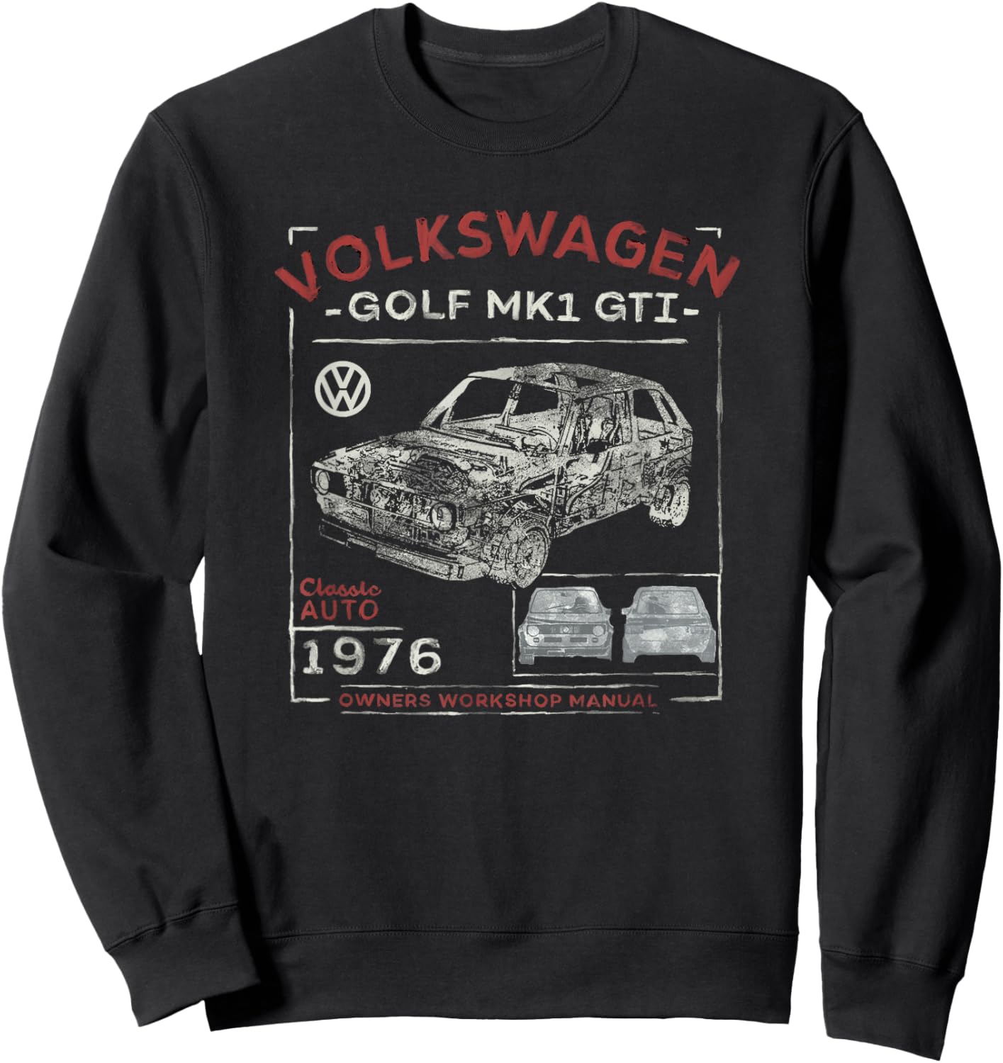 Volkswagen Golf MK1 GTI Owners Workshop Manual Sweatshirt - Sweatshirt | Black