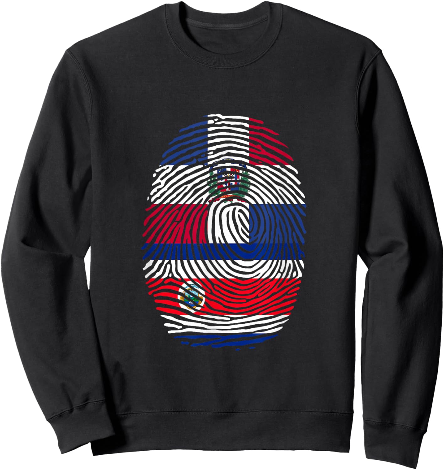 Dominican & Costa Rica Fingerprint Dominicana Costa Rican Sweatshirt - Sweatshirt | Black